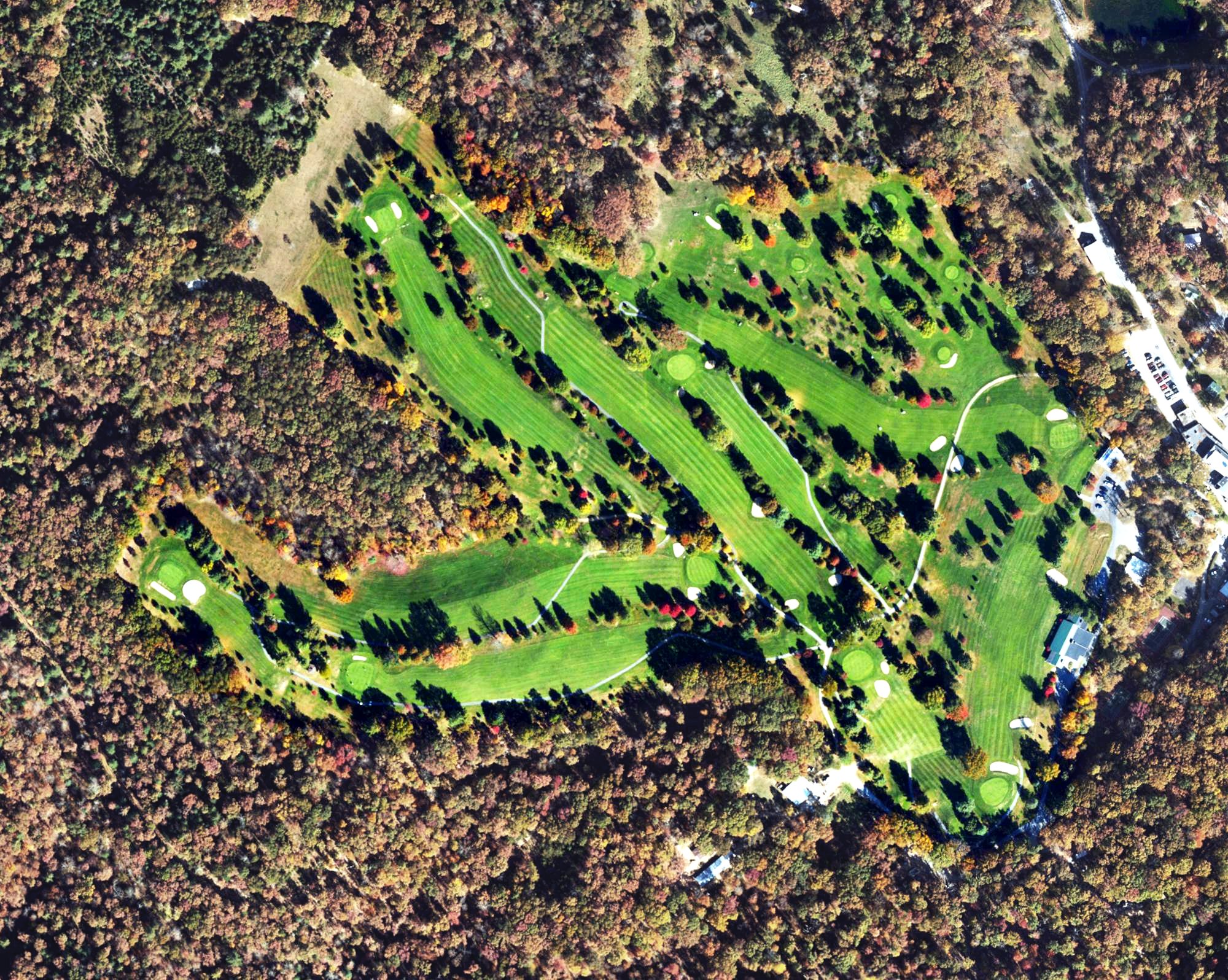 Aerial view of Capon Springs and Farms Golf Course, WV
