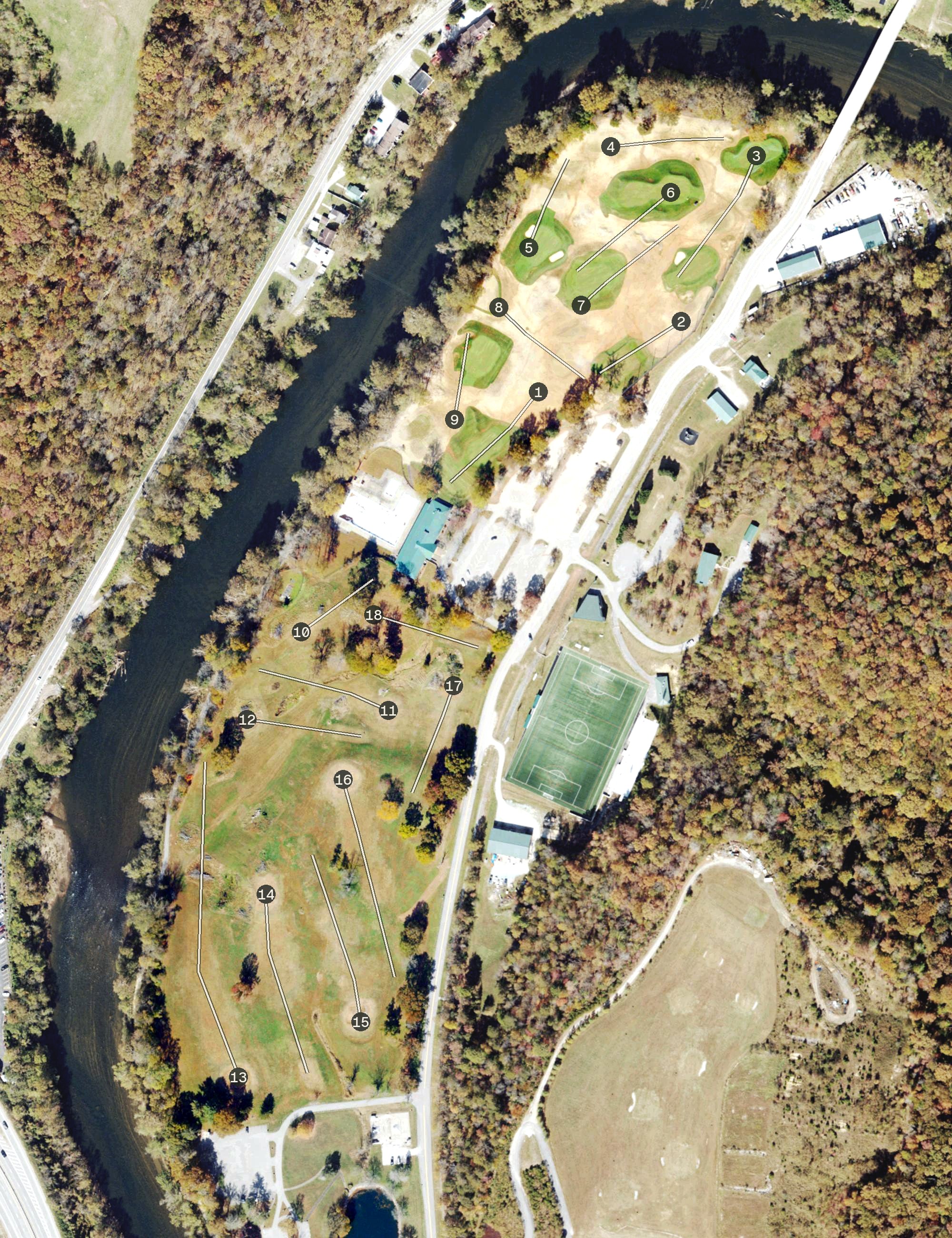 Aerial view of Coonskin Golf Course, WV