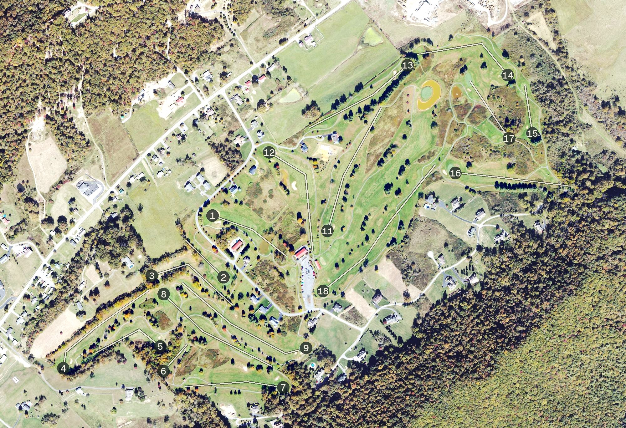 Aerial view of Fountain Springs Golf Course, WV