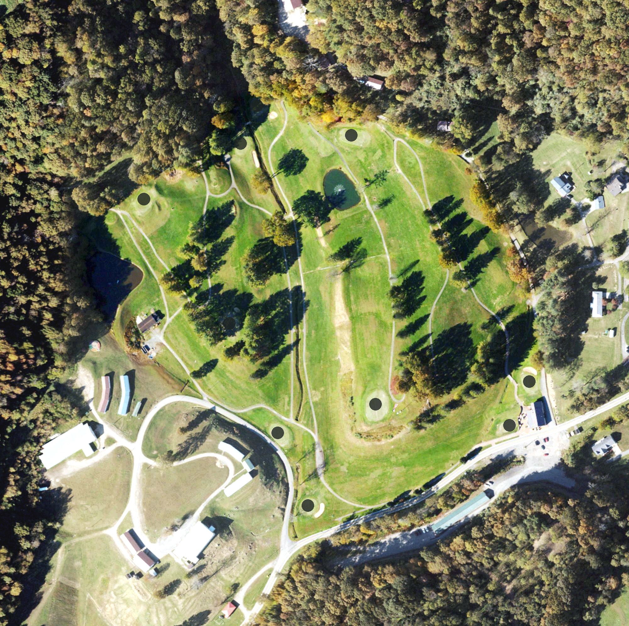 Aerial view of Glenville Golf Club, WV