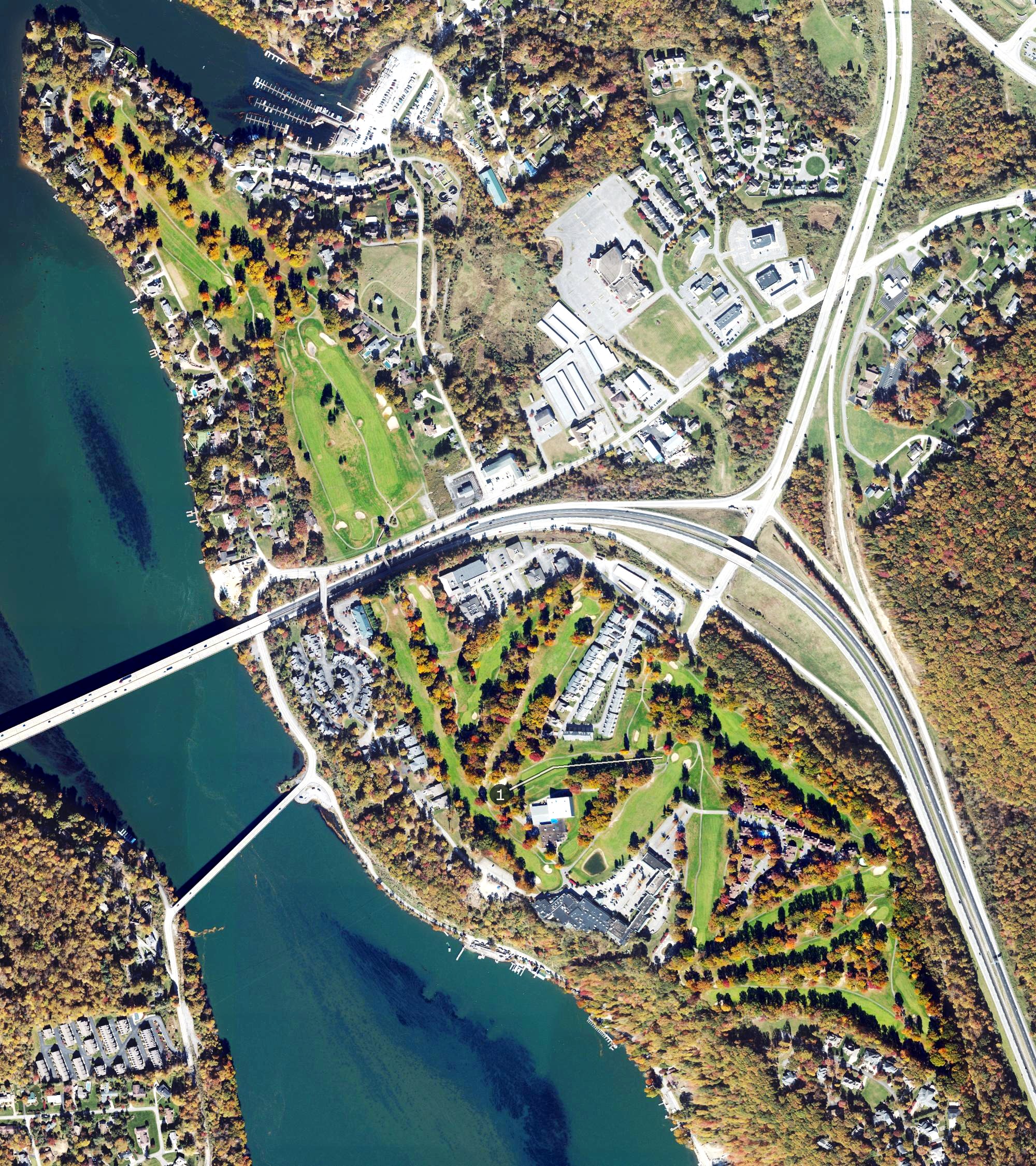 Aerial view of Lakeview Golf Resort and Spa Lakeview Course, WV