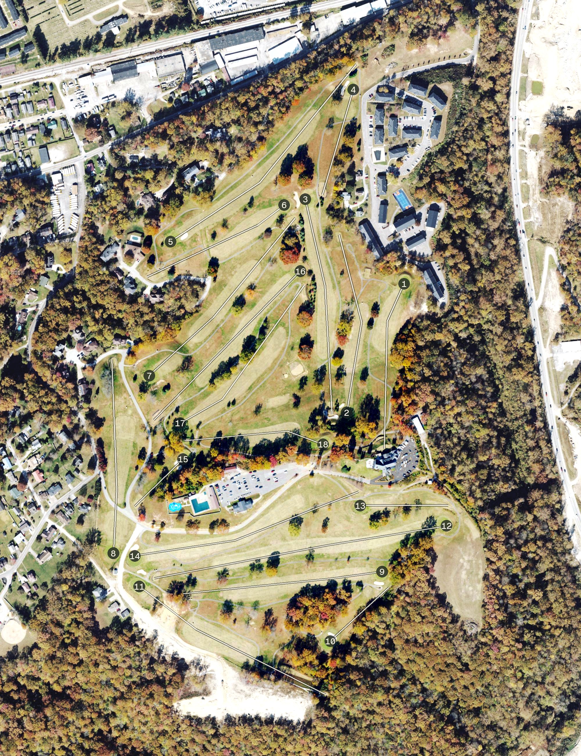 Aerial view of Little Creek Golf Course, WV