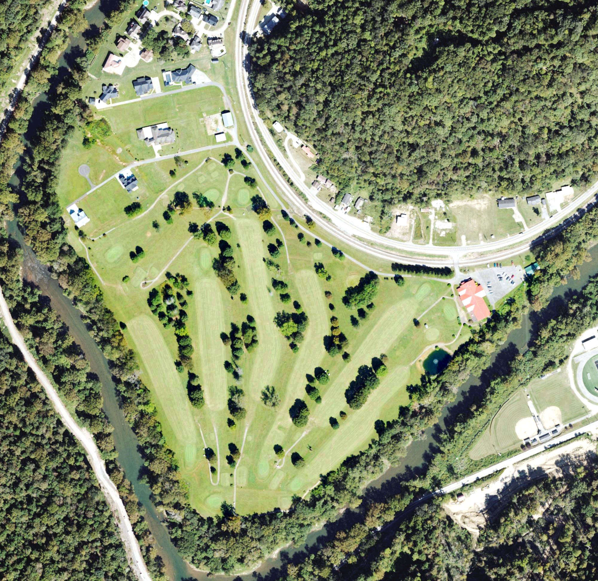 Aerial view of Logan Country Club Golf Course, WV