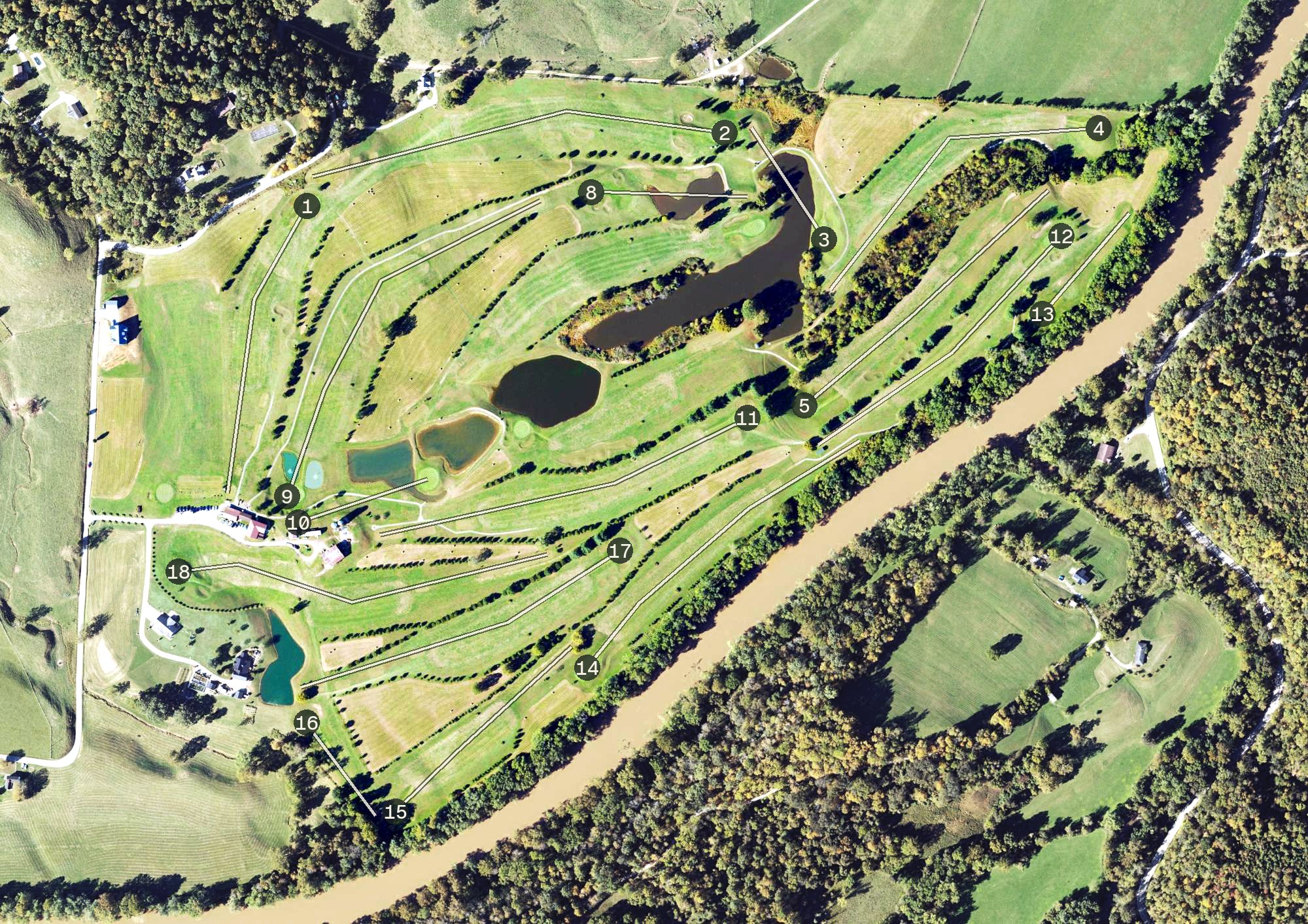 Aerial view of Mingo Bottom Golf Club, WV