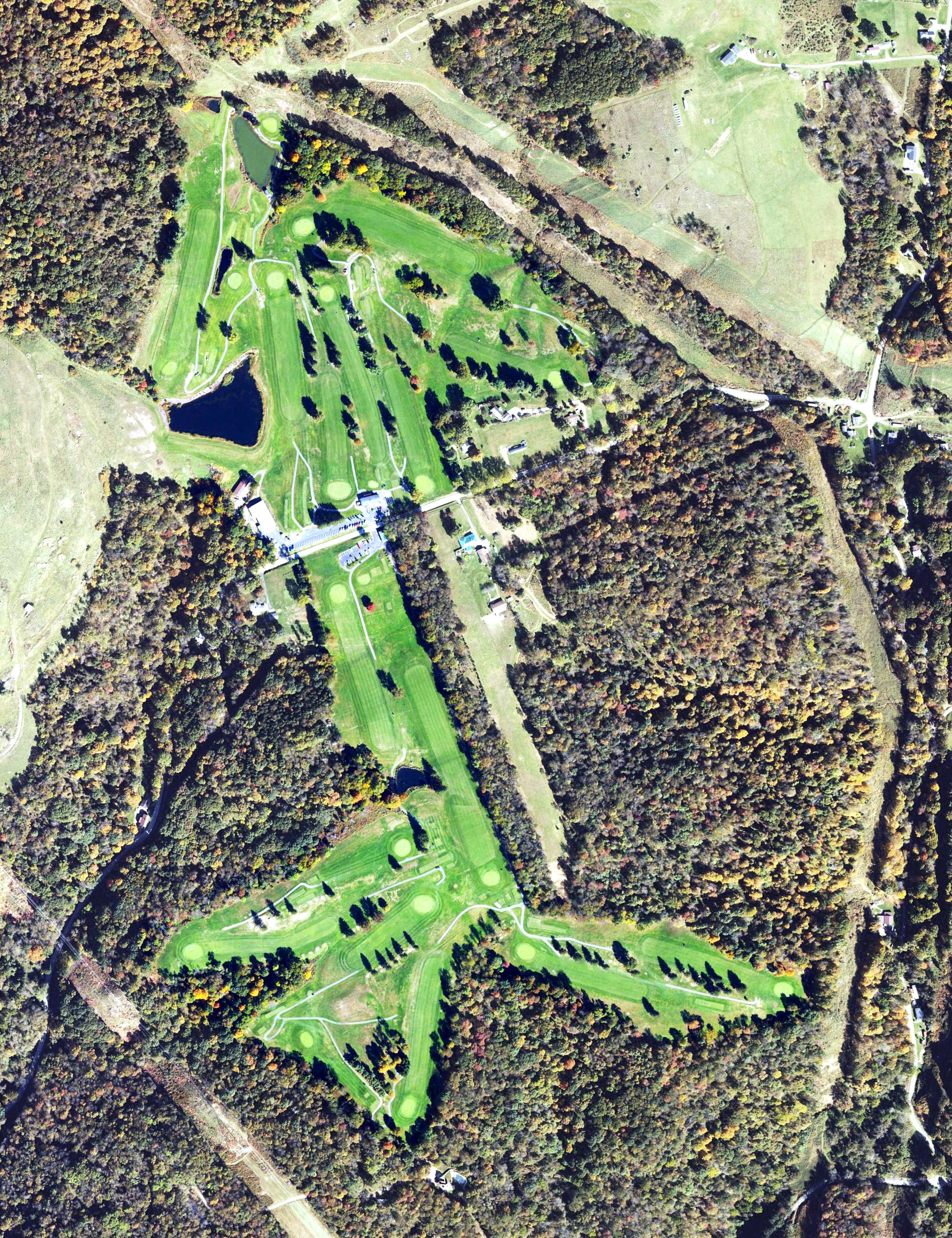 Aerial view of Mountaineer Woodview Golf Course, WV