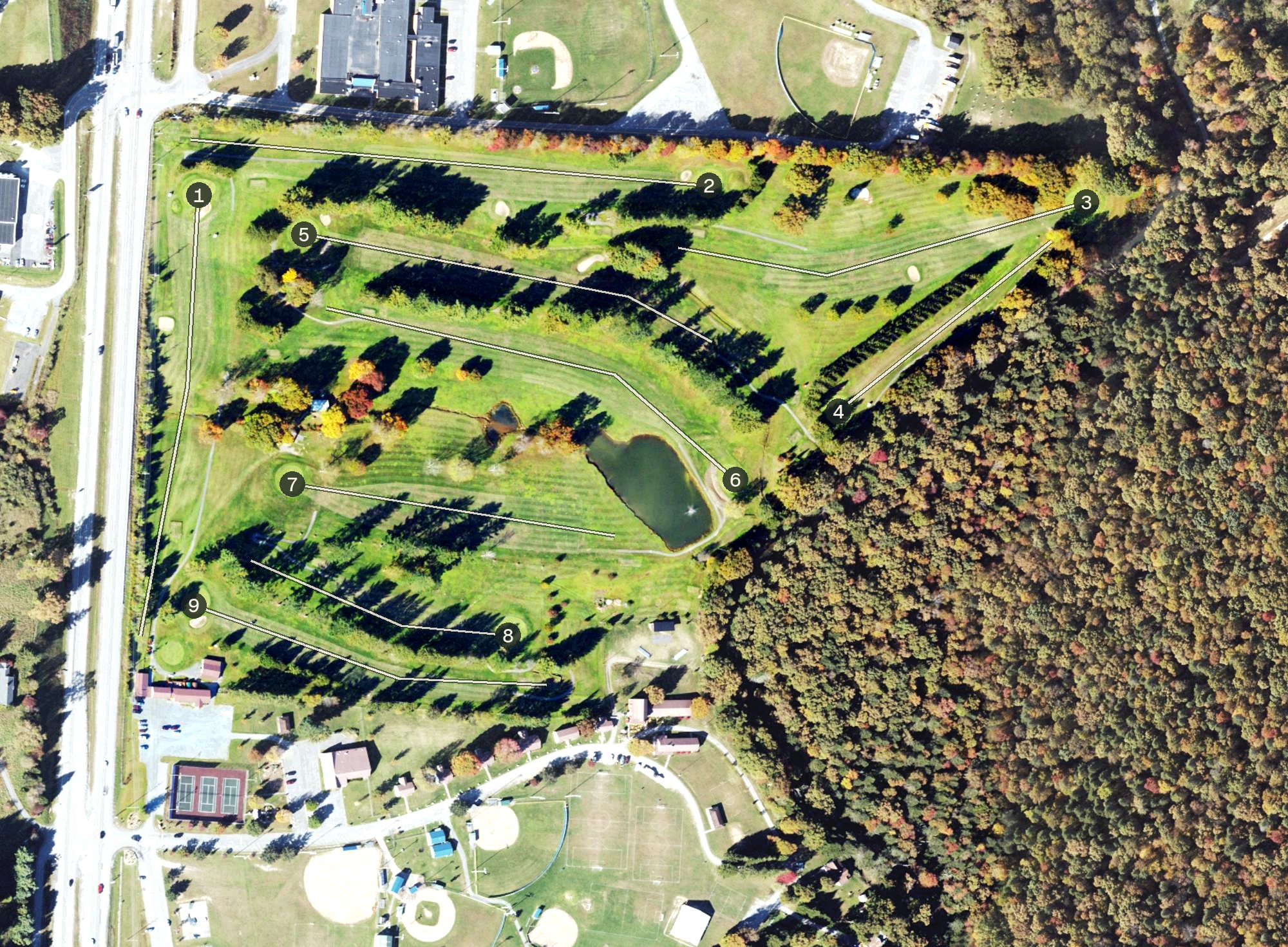 Aerial view of Nicholas Memorial Golf Course, WV