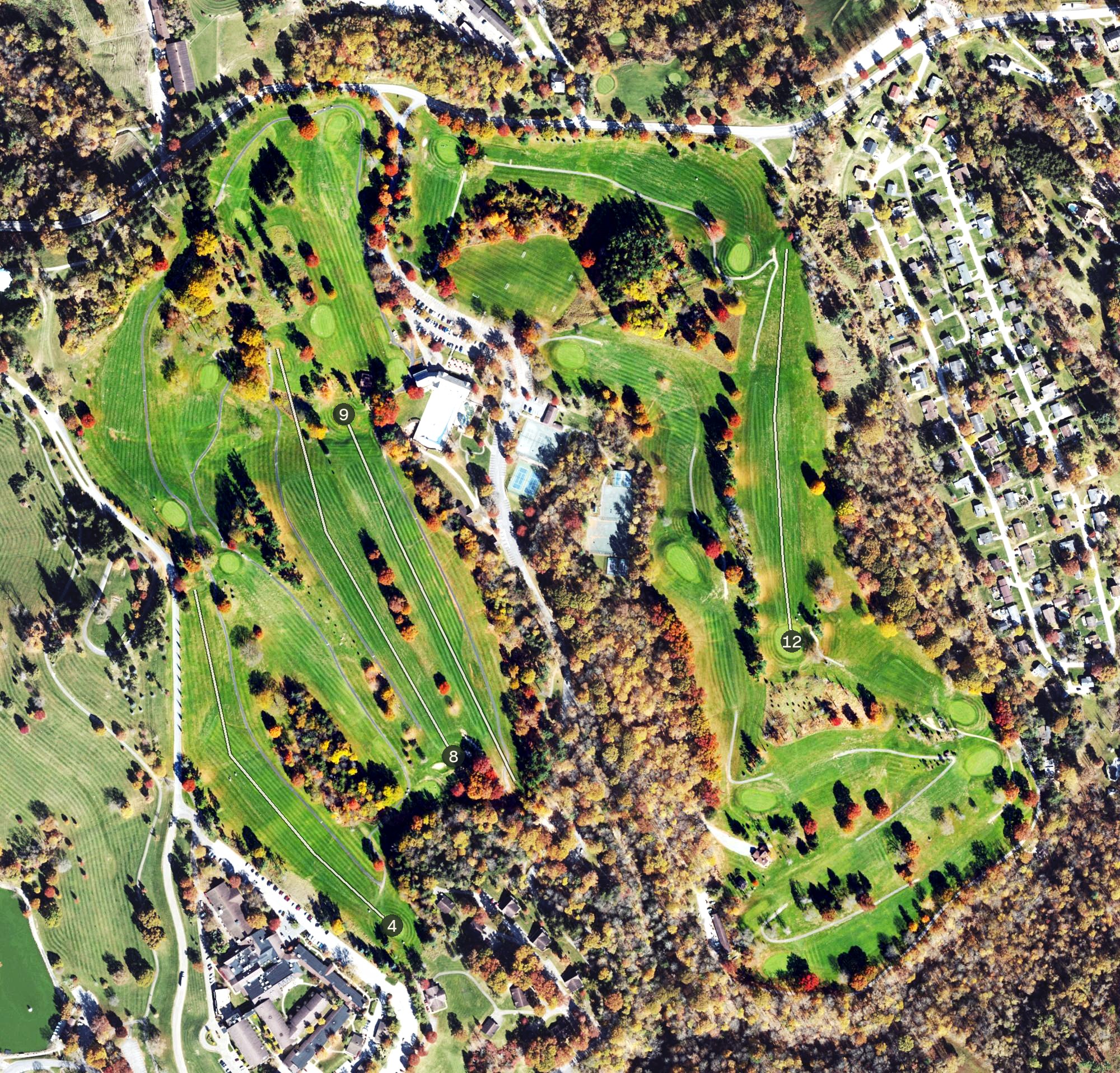 Aerial view of Oglebay Resort Crispin Golf Course, WV