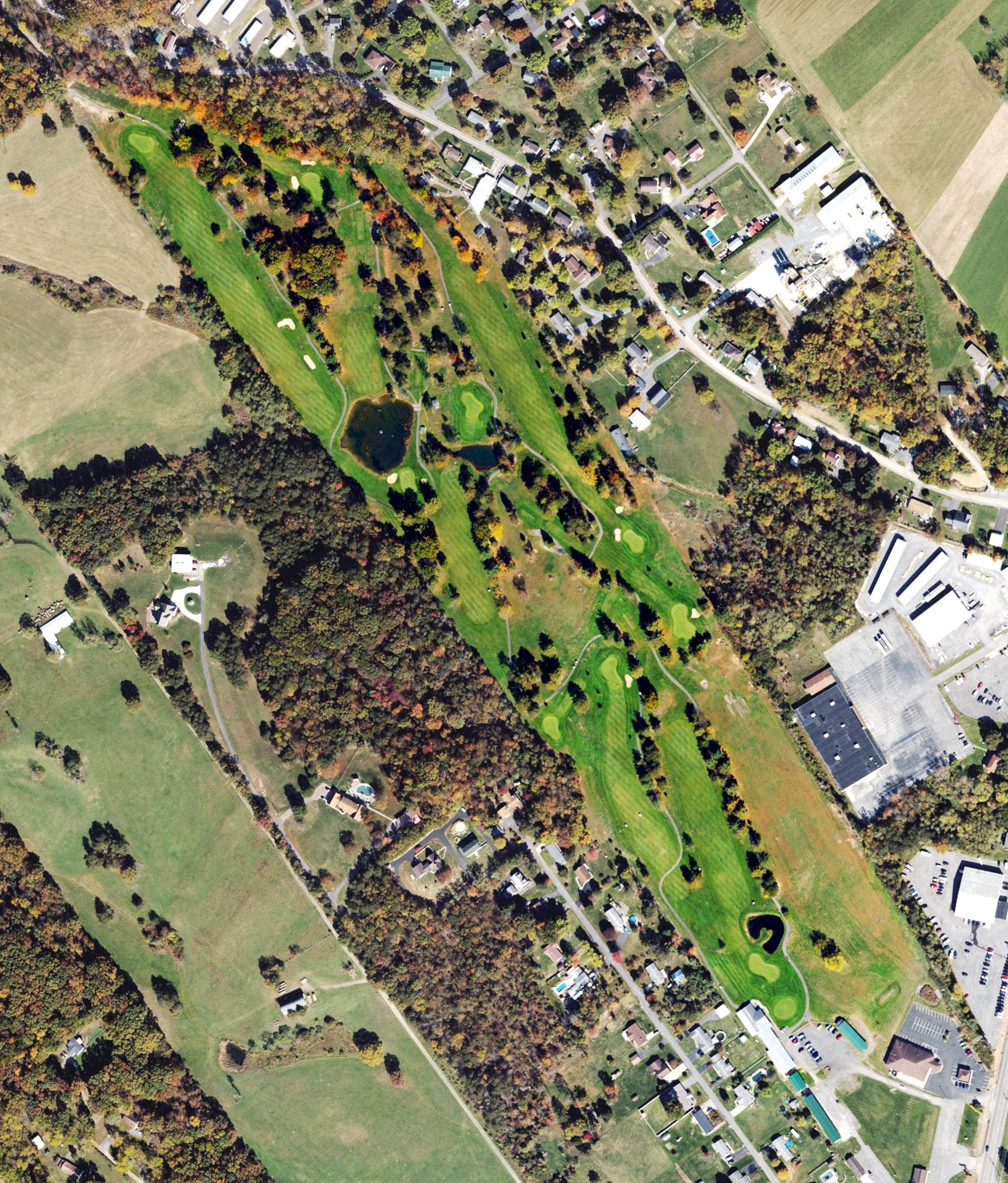 Aerial view of Polish Pines Country Club Golf Course, WV
