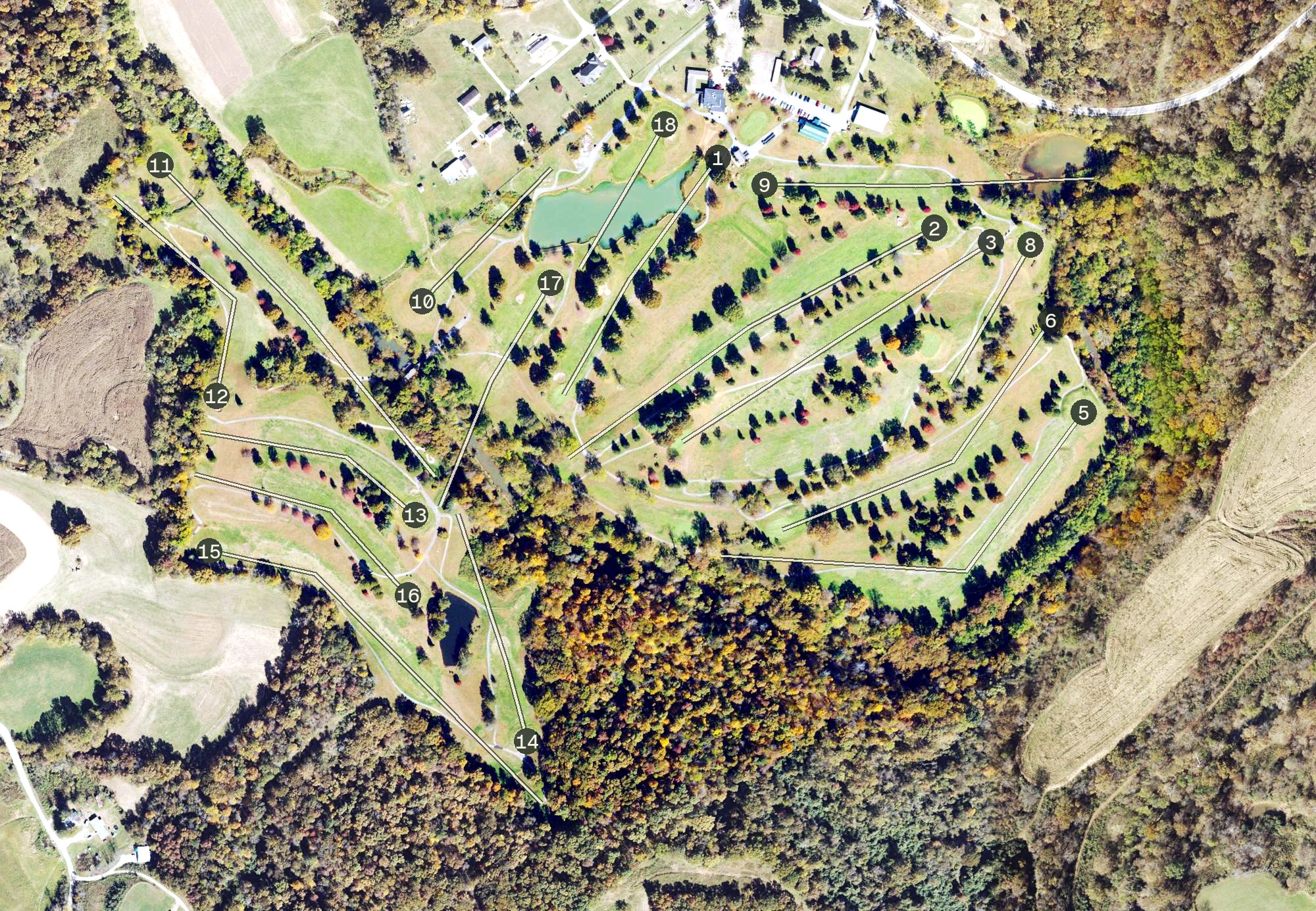 Aerial view of Route 56 Golf Course, WV