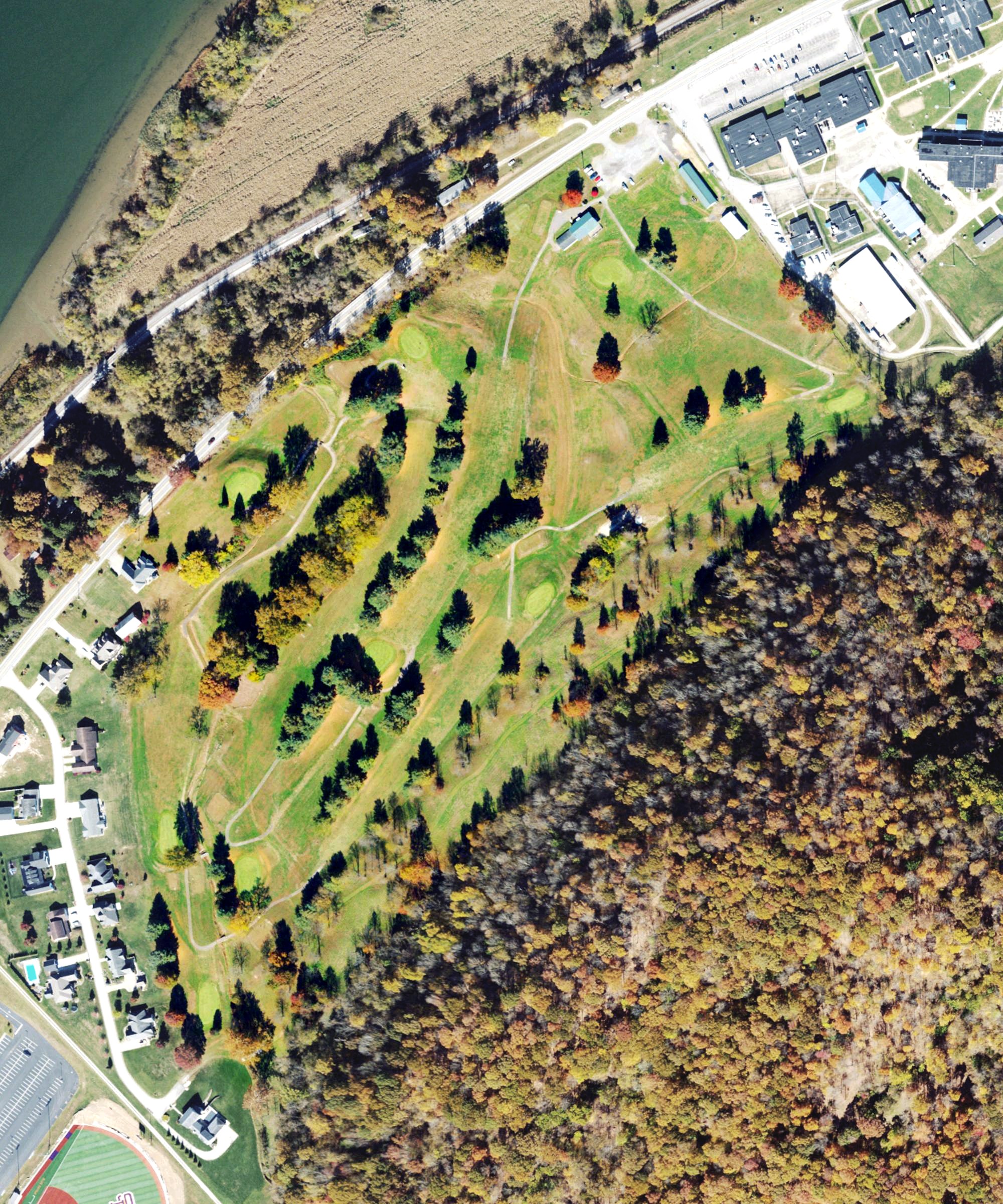 Aerial view of Saint Marys Golf Club, WV