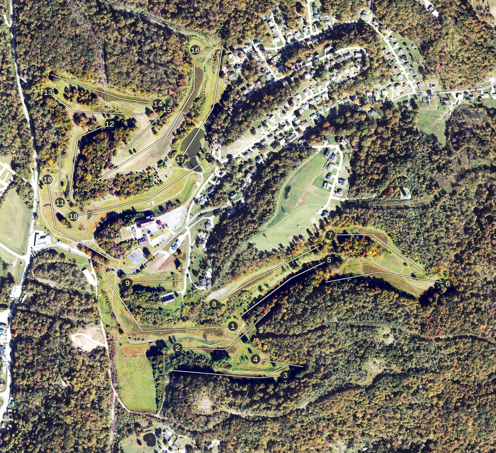 Aerial view of Scarlet Oaks Country Club, WV