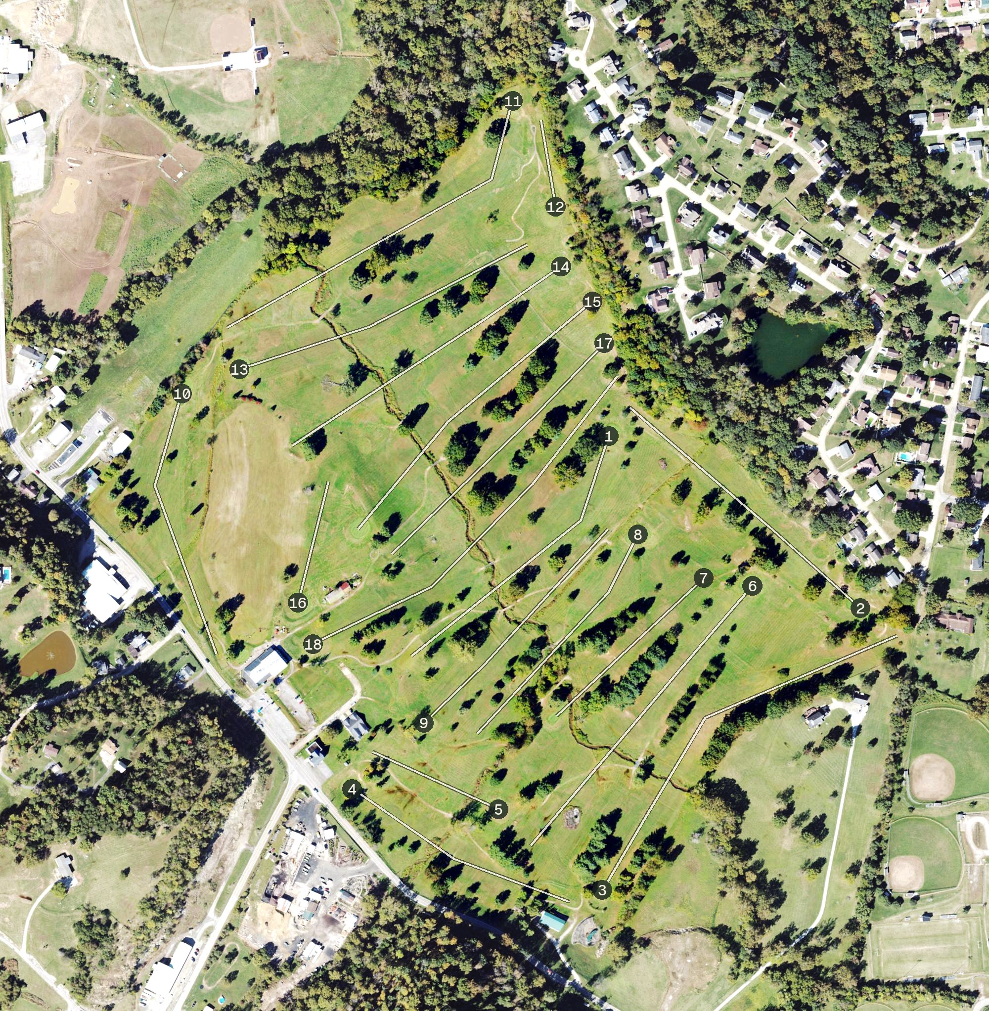 Aerial view of South Hills Golf Club, WV