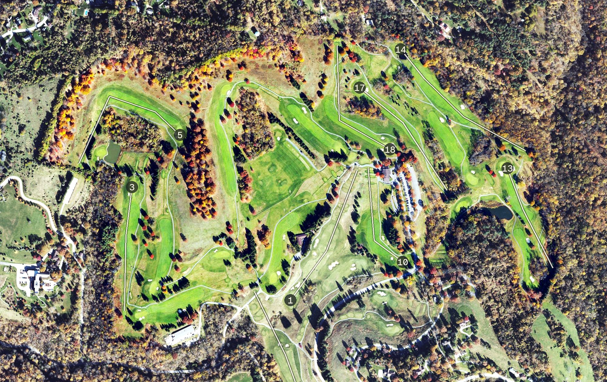 Aerial view of Speidel Jones Golf Course, WV
