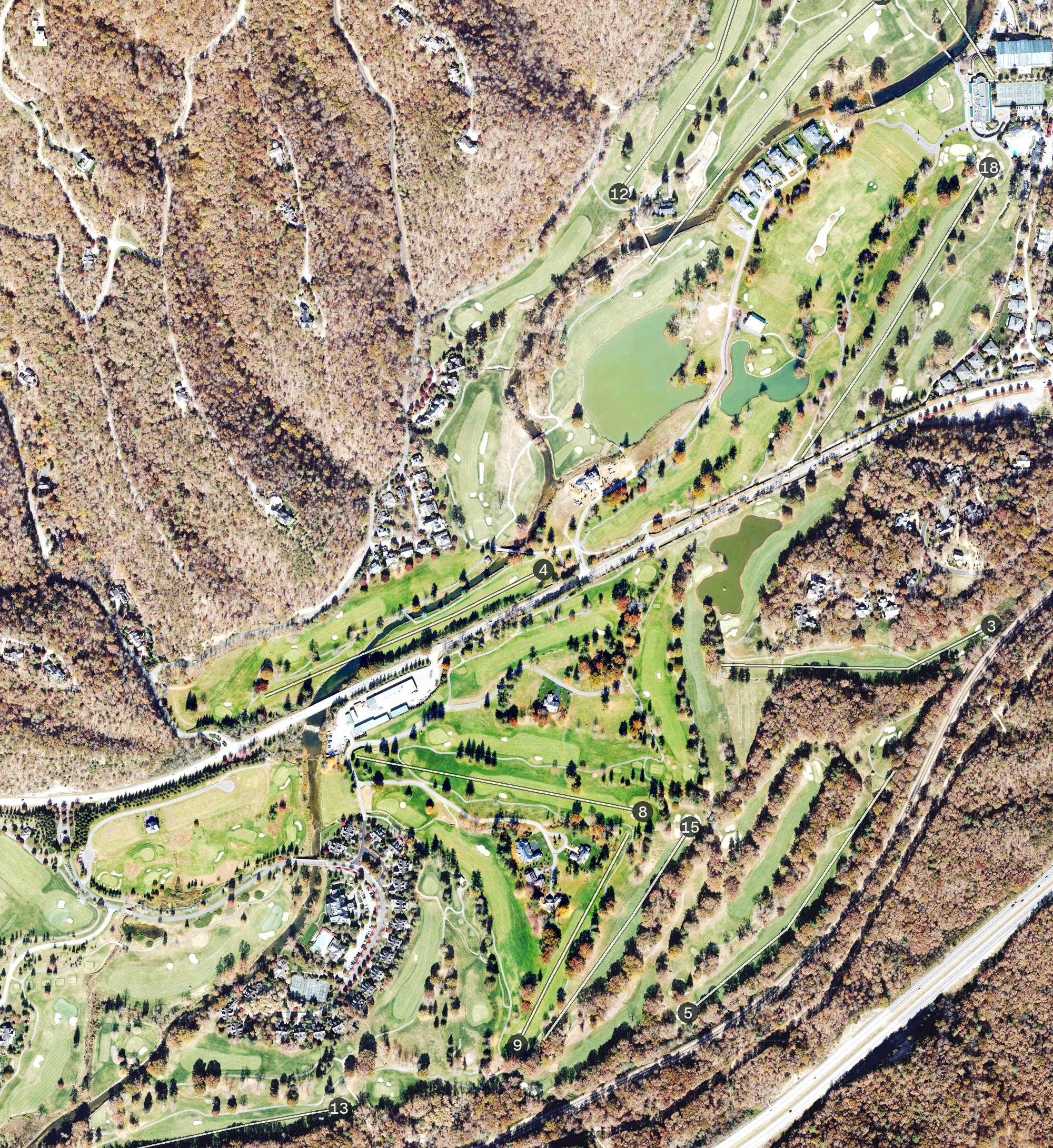 Aerial view of The Greenbrier - Meadows Course, WV