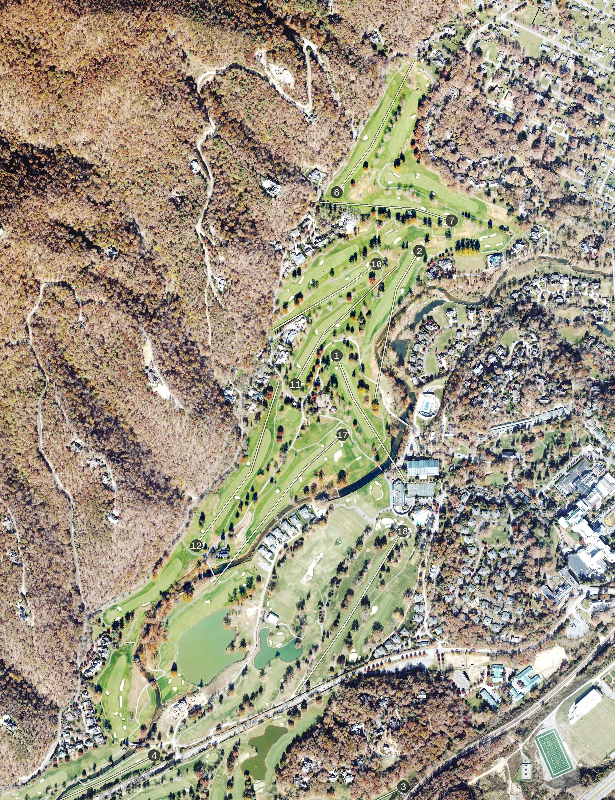 Aerial view of The Greenbrier - The Old White TPC, WV