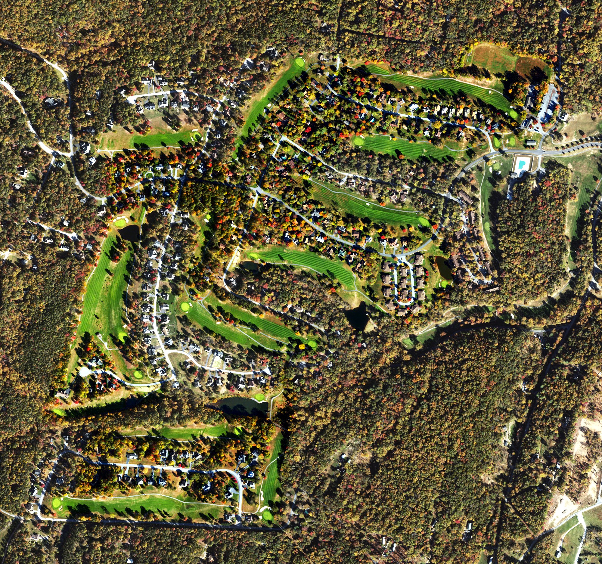 Aerial view of The Woods Resort Mountain View Course, WV