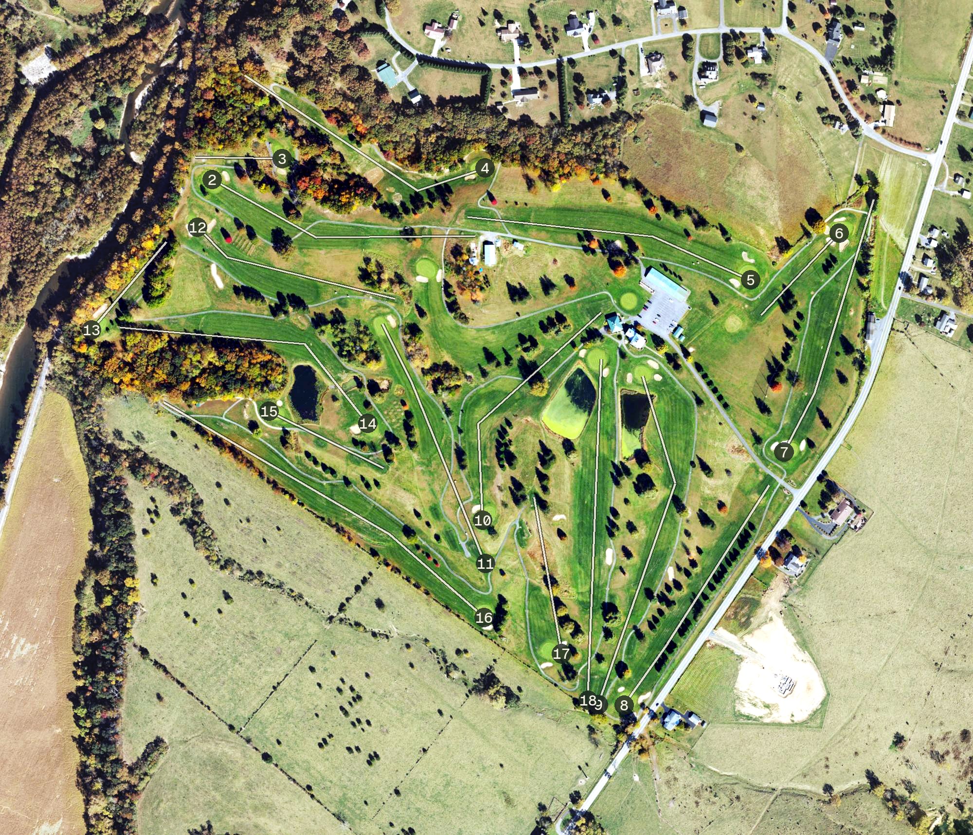 Aerial view of Valley View Golf Course, WV