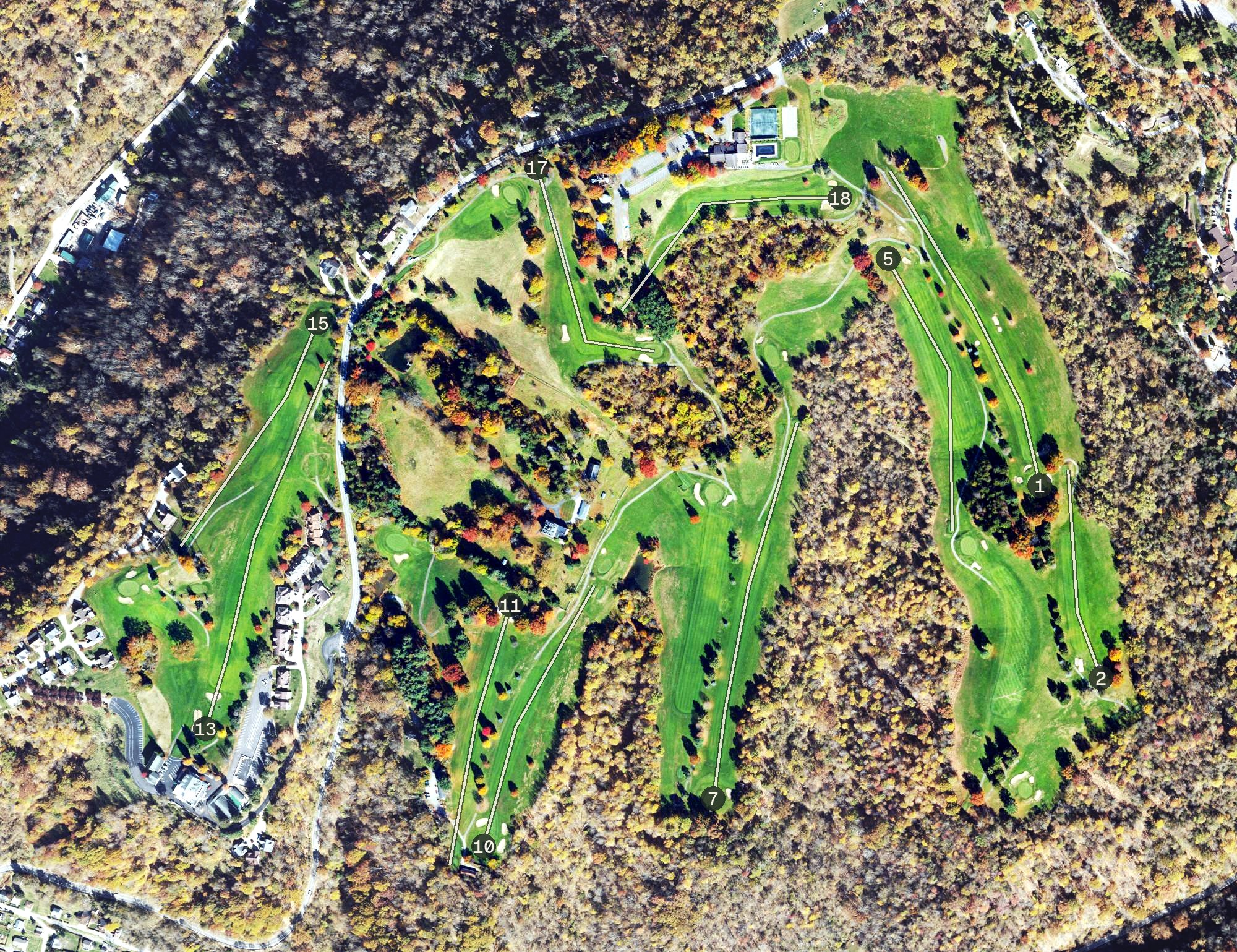 Aerial view of Wheeling Country Club Golf Course, WV