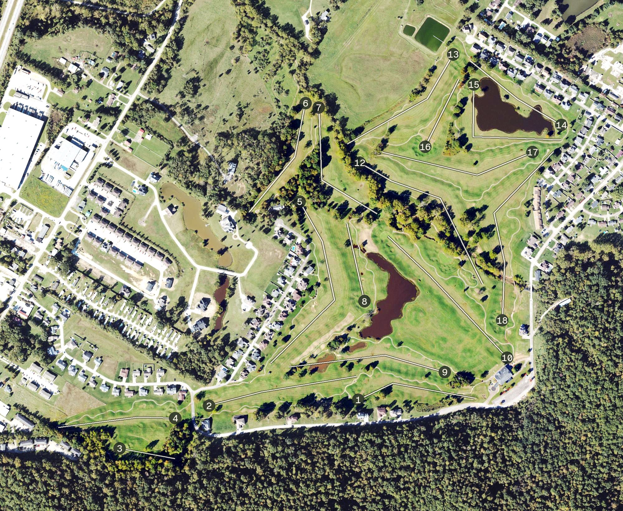 Aerial view of Woodridge Golf Club, WV