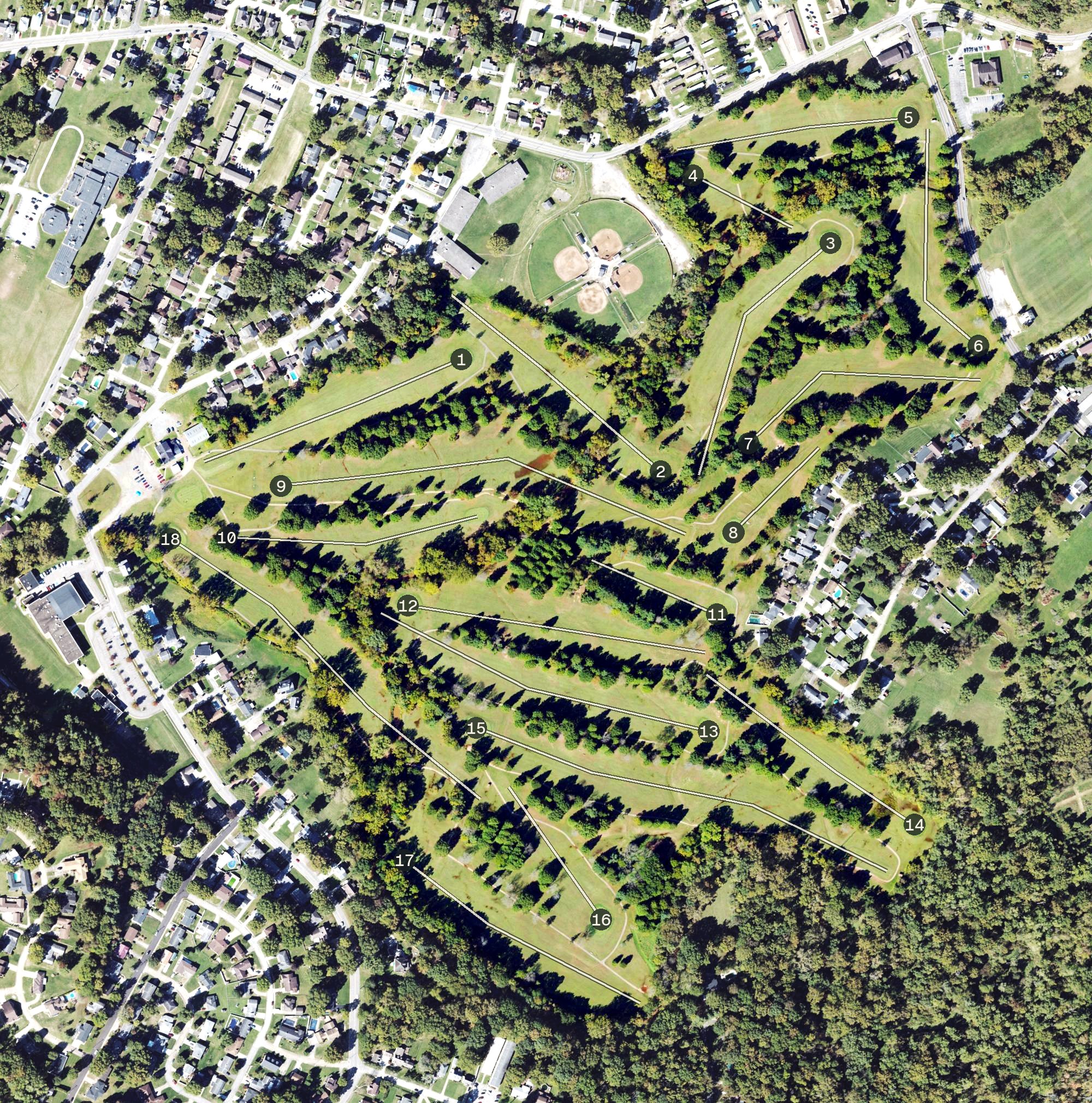 Aerial view of Worthington Golf Club, WV