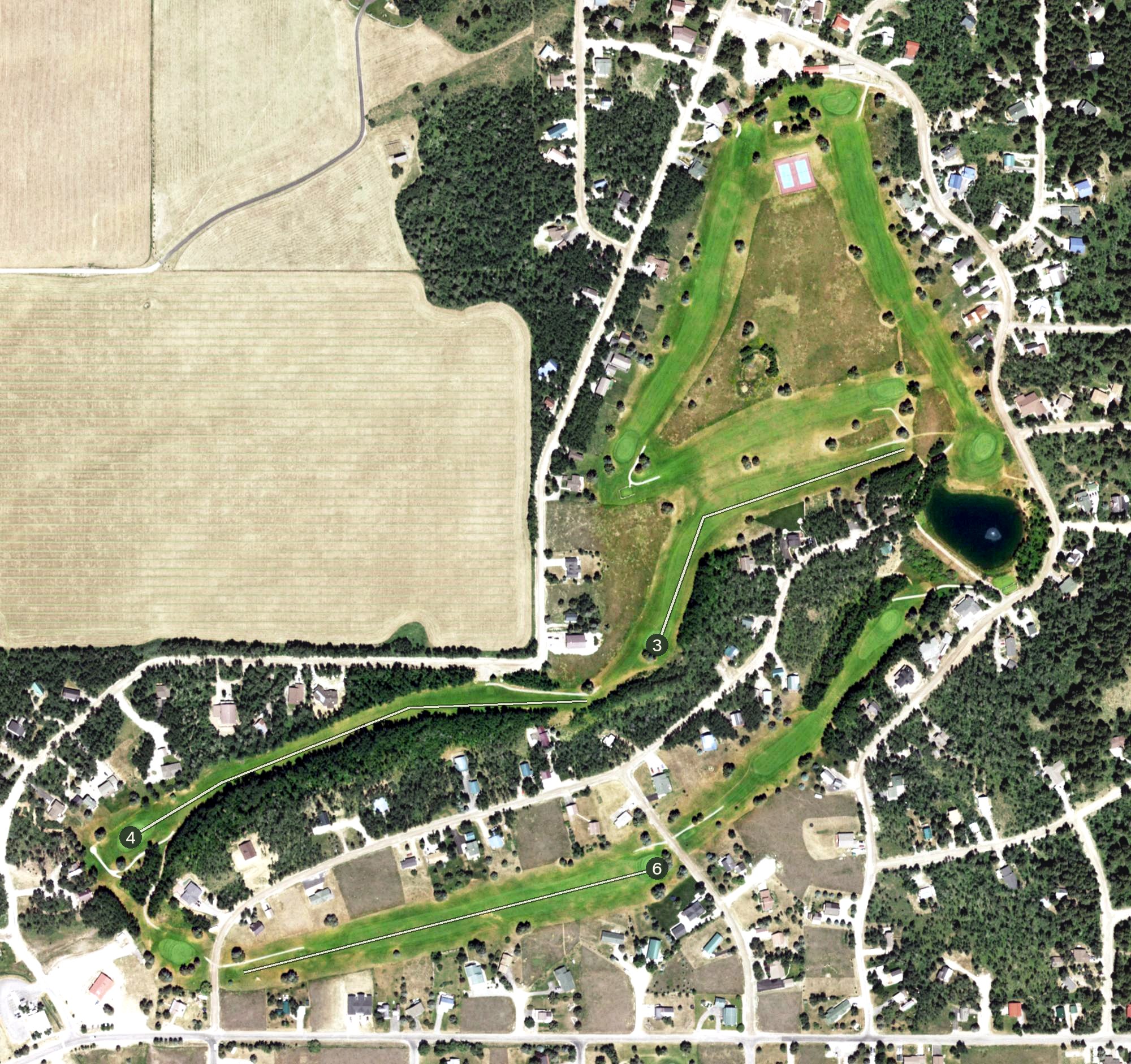 Aerial view of Aspen Hills Golf Course, WY