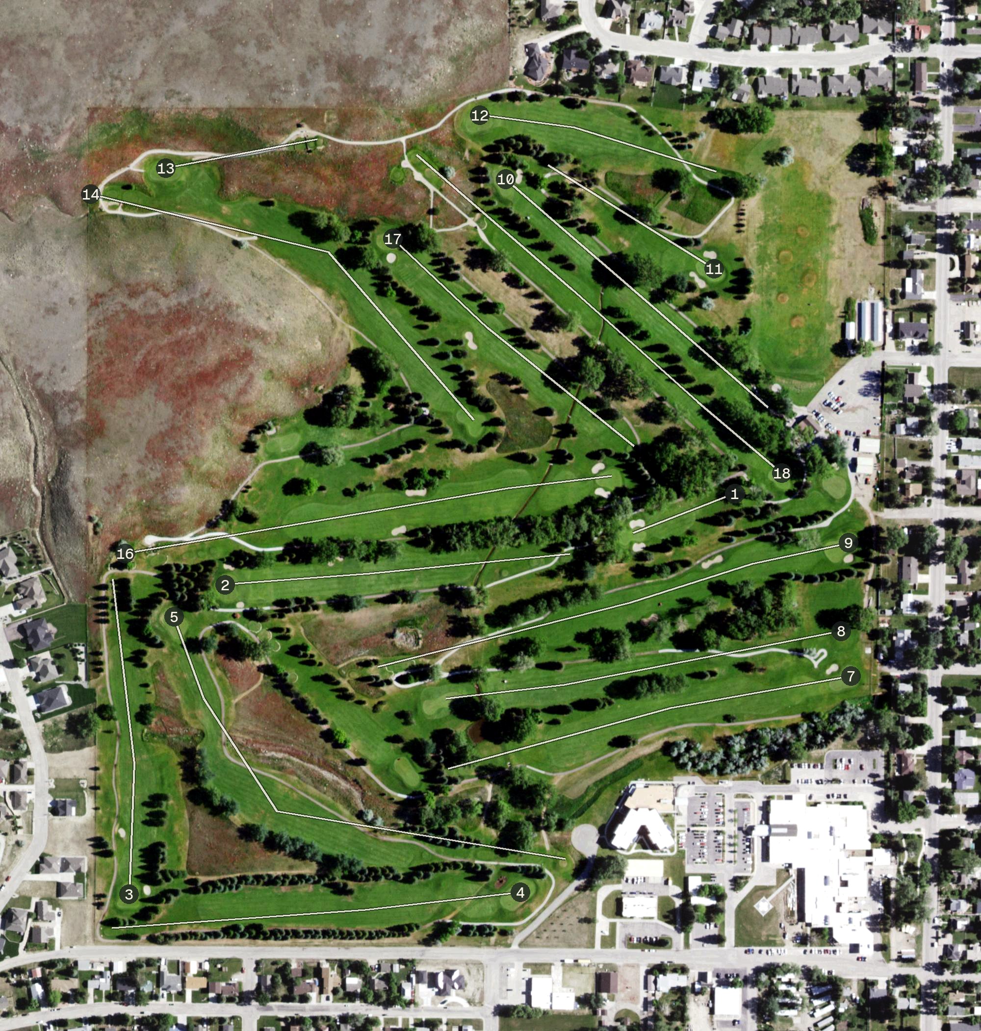 Aerial view of Buffalo Golf Club, WY