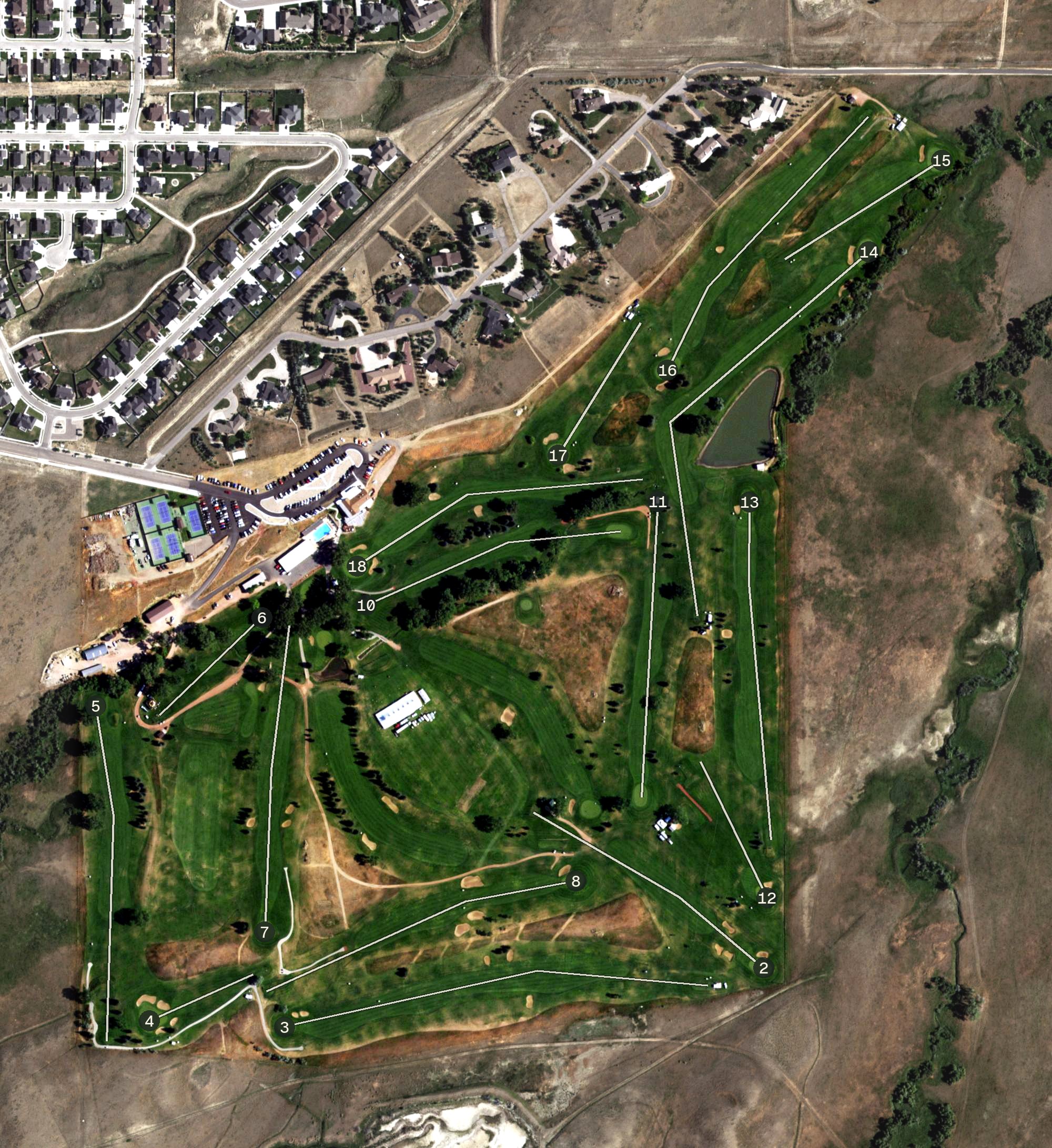Aerial view of Casper Country Club, WY