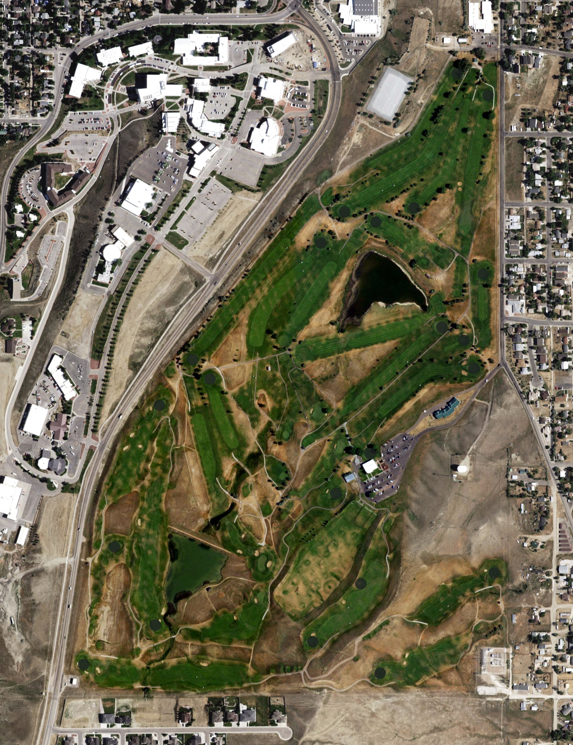 Aerial view of Casper Municipal Golf Course, WY