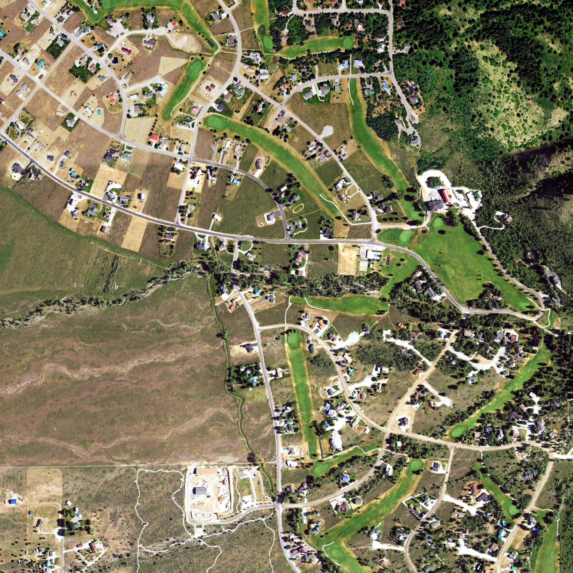 Aerial view of Cedar Creek Golf Course, WY