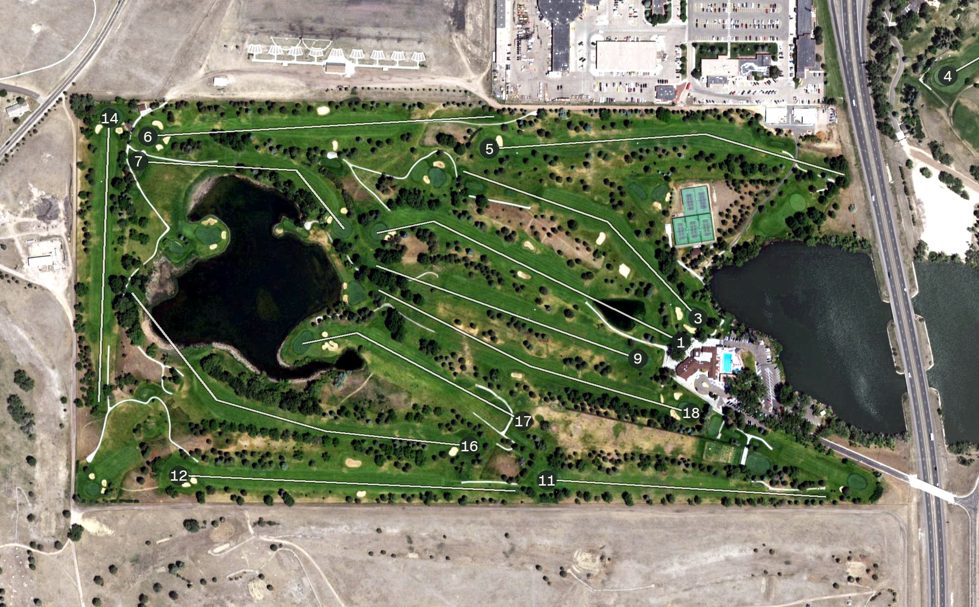 Aerial view of Cheyenne Country Club, WY