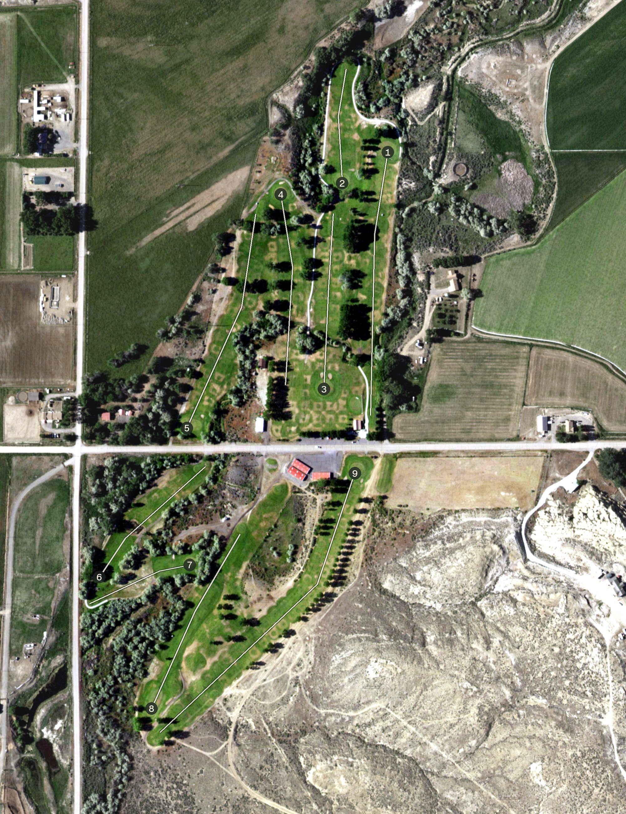 Aerial view of Foster Gulch Golf Course, WY