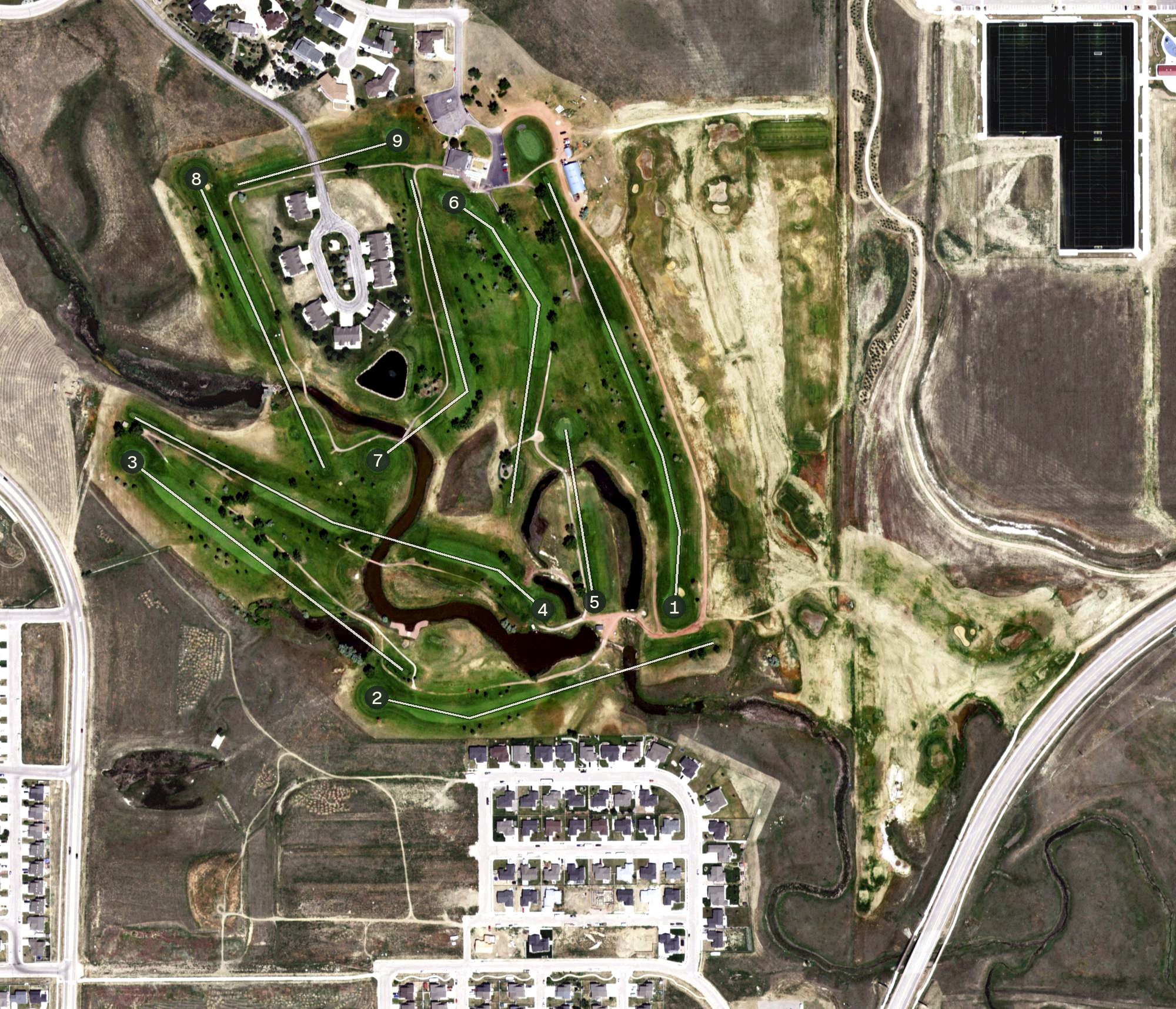 Aerial view of Gillette Golf Club, WY