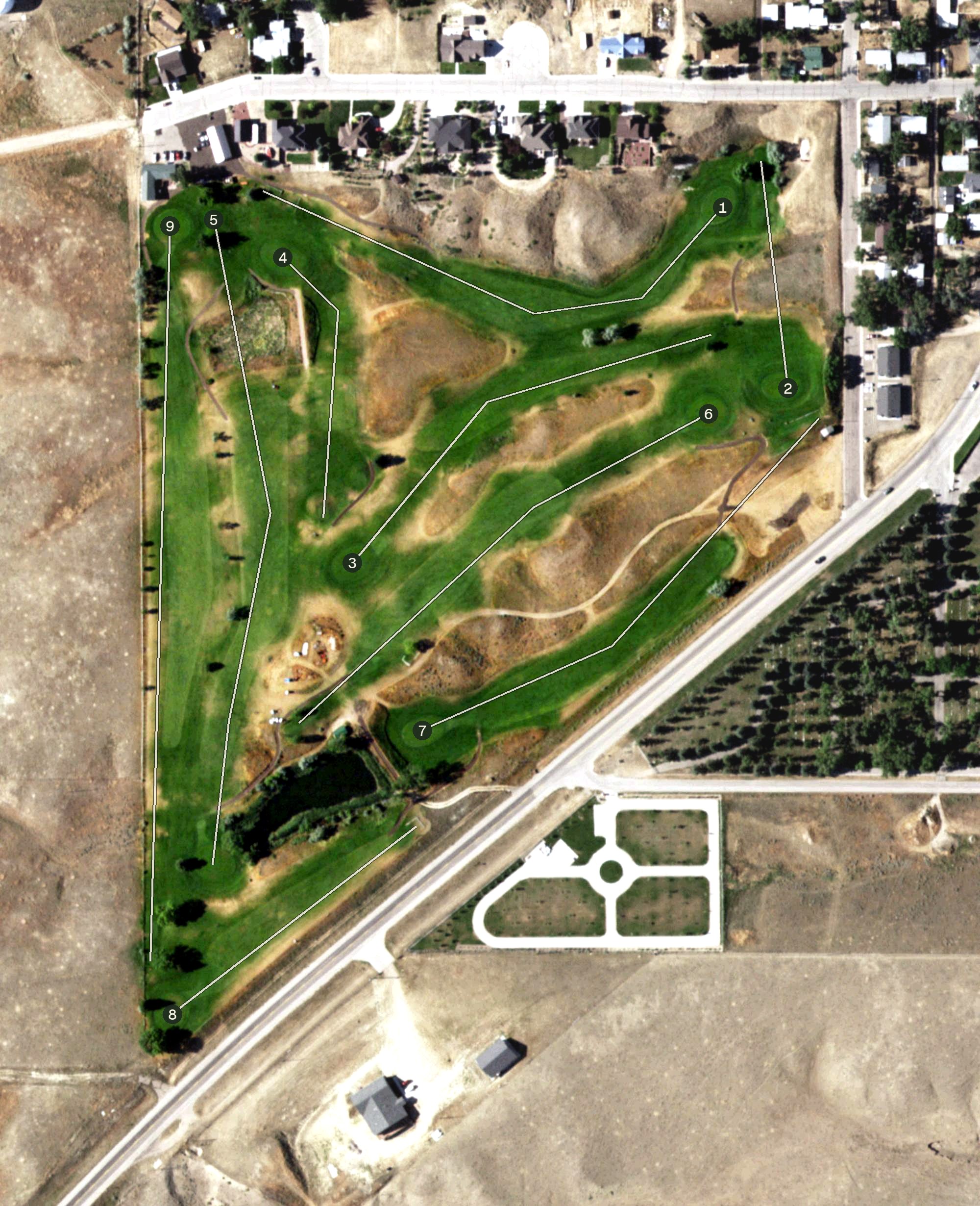 Aerial view of Glenrock Golf Club, WY