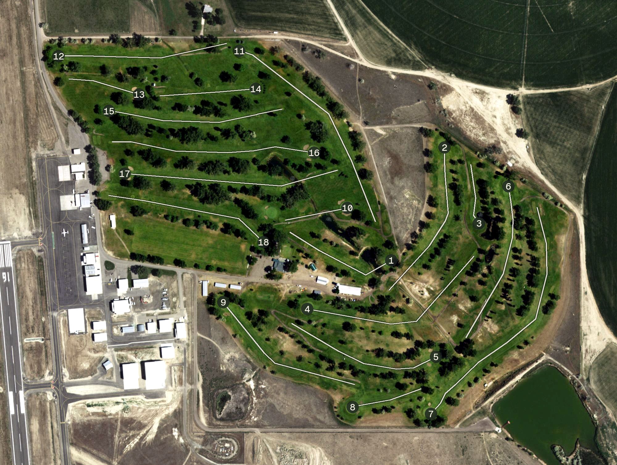 Aerial view of Green Hills Golf Course, WY