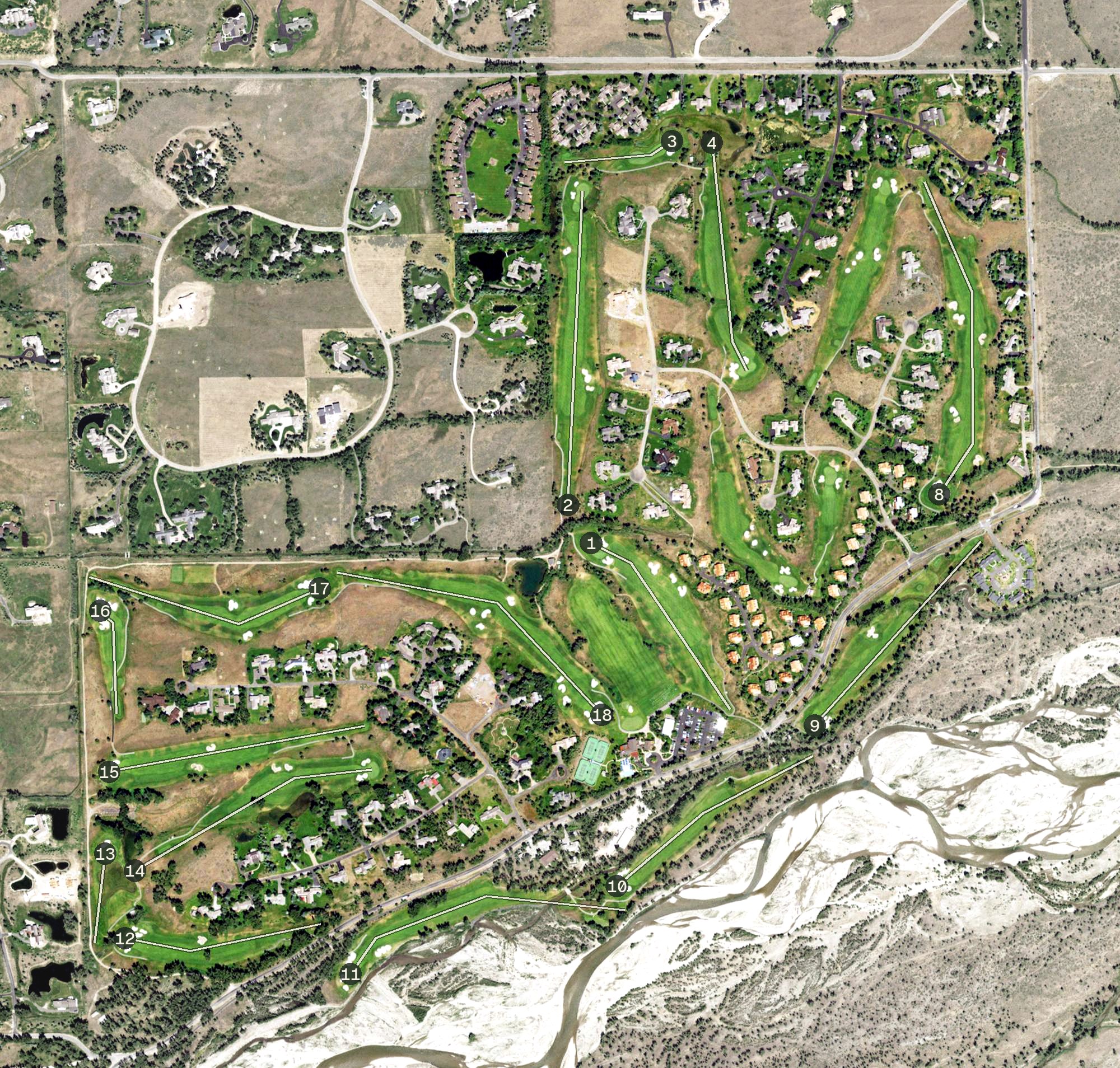 Aerial view of Jackson Hole Golf & Tennis Club, WY
