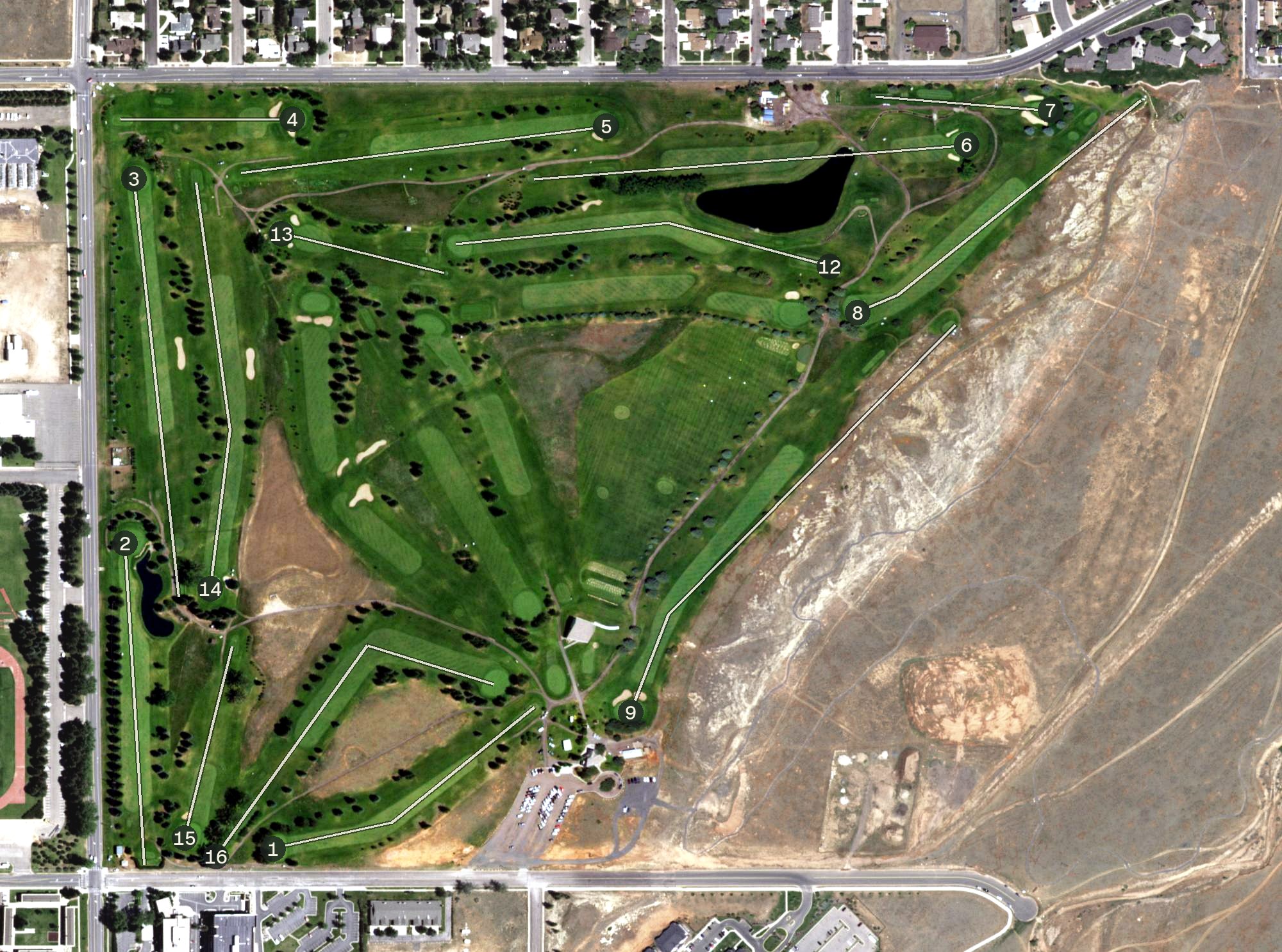 Aerial view of Jacoby Golf Course, WY