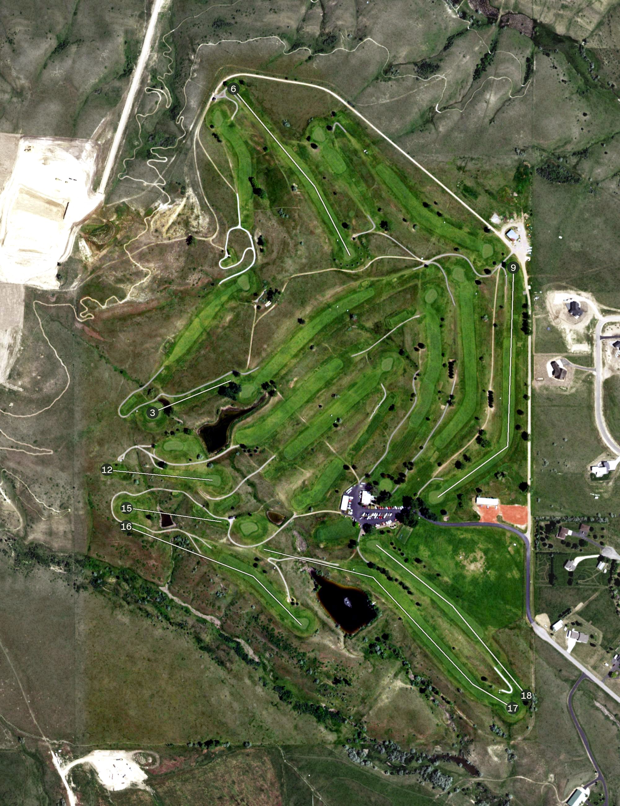 Aerial view of Kendrick Municipal Golf Course, WY