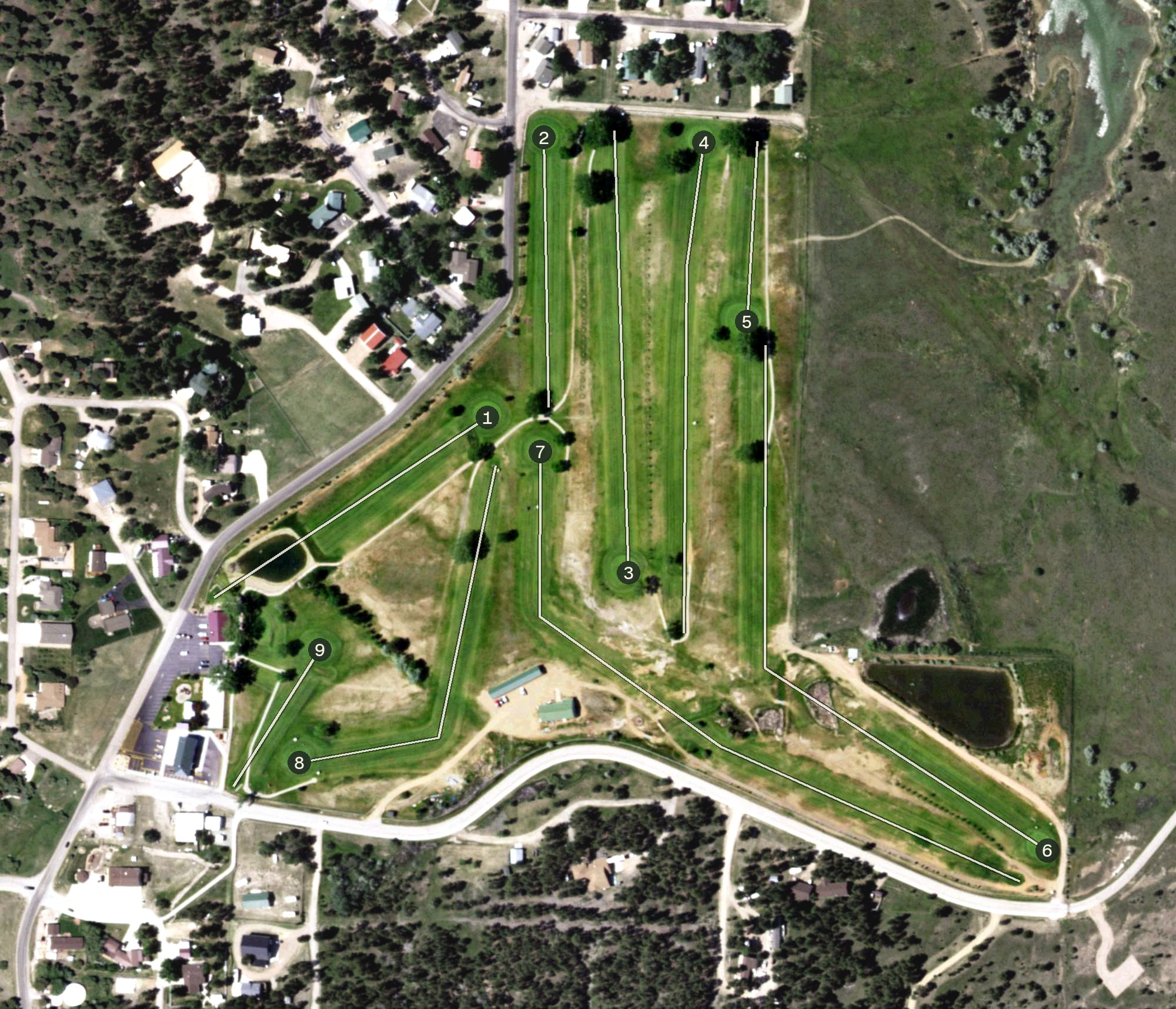 Aerial view of Keyhole Golf and Country Club, WY