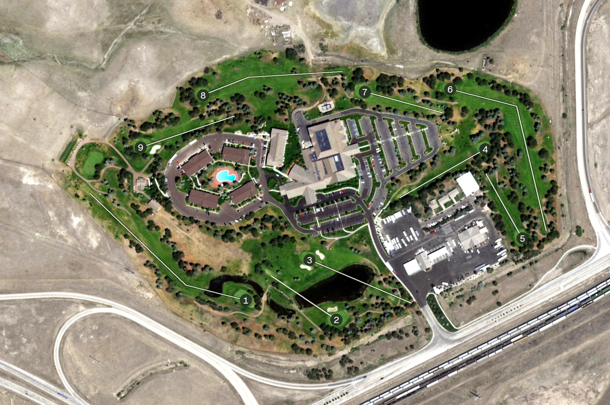Aerial view of Little America Golf Course, WY
