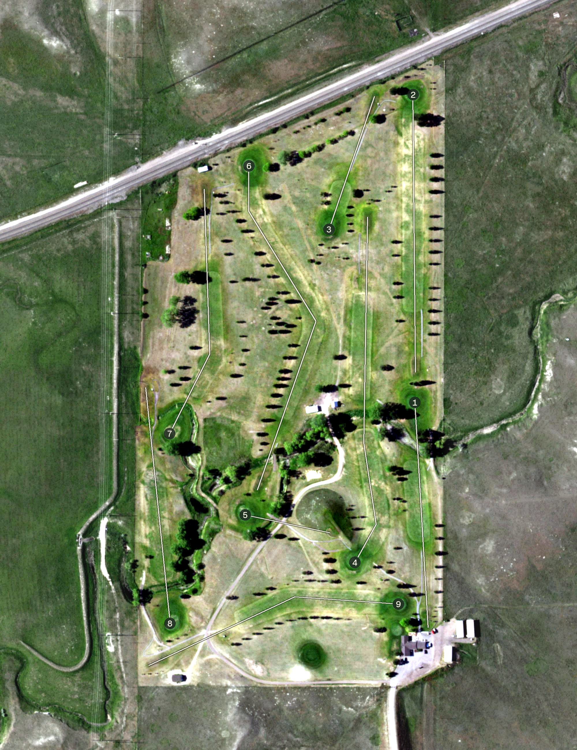 Aerial view of Lusk Municipal Golf Course, WY