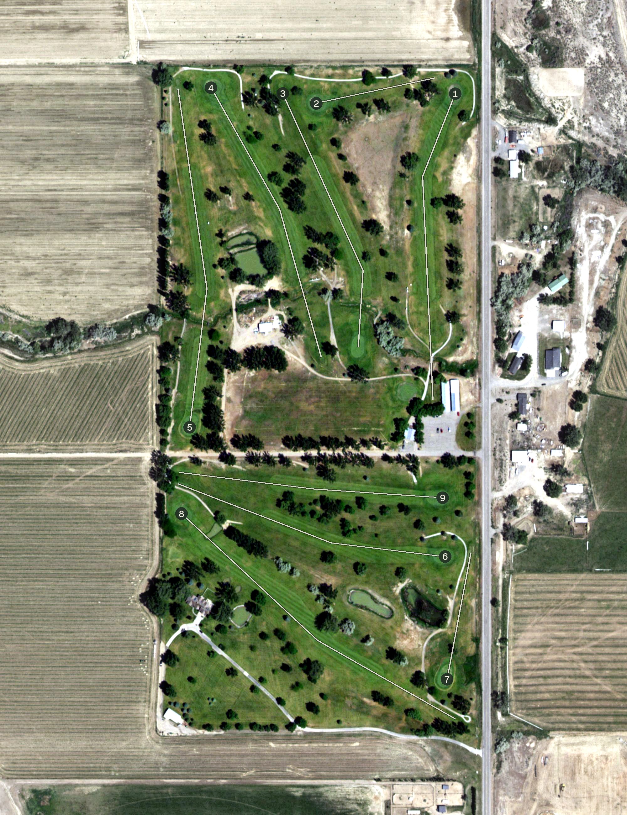Aerial view of Midway Golf Course, WY