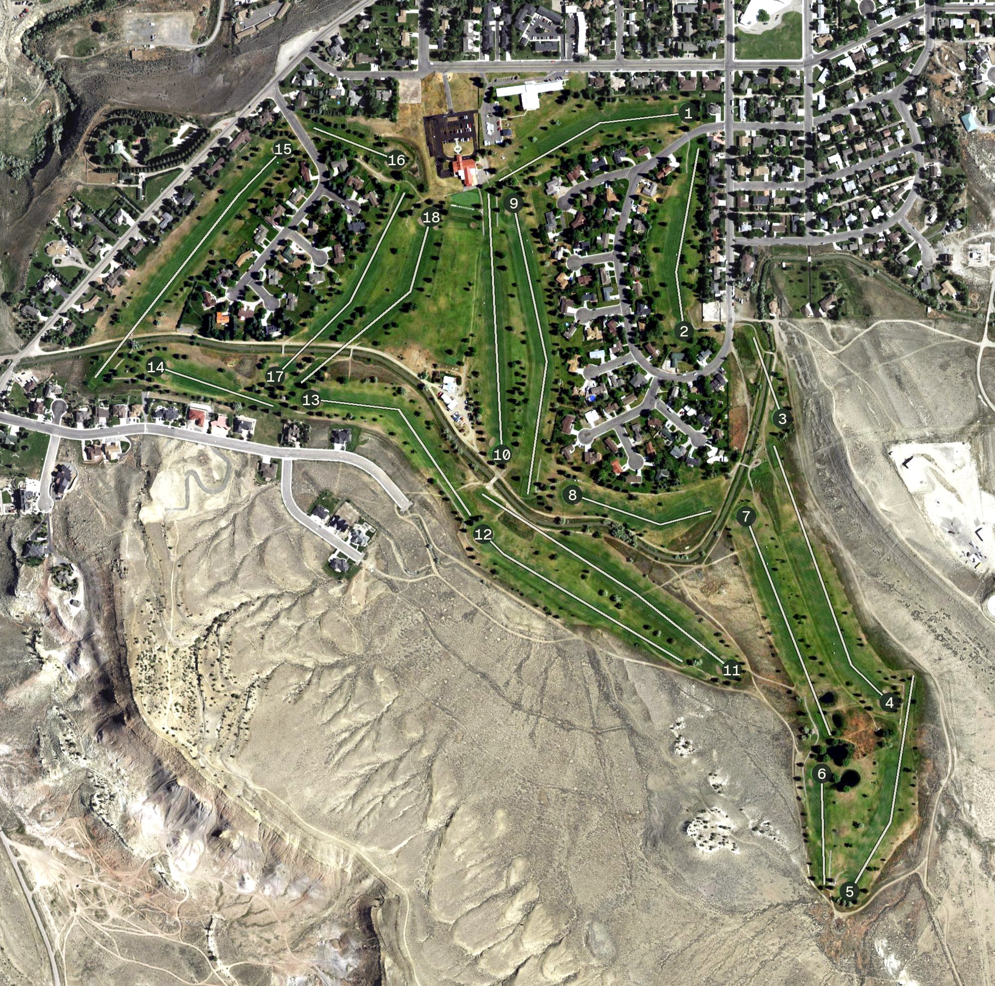 Aerial view of Olive Glenn Golf & Country Club, WY