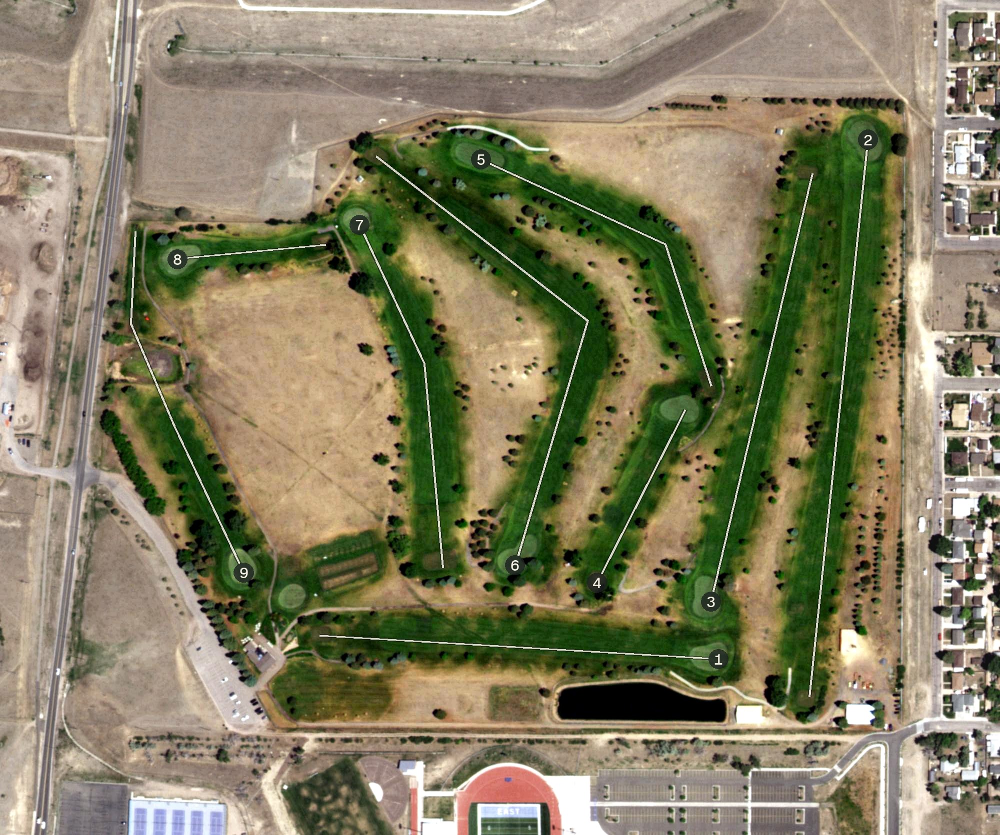 Aerial view of Prairie View Golf Course, WY
