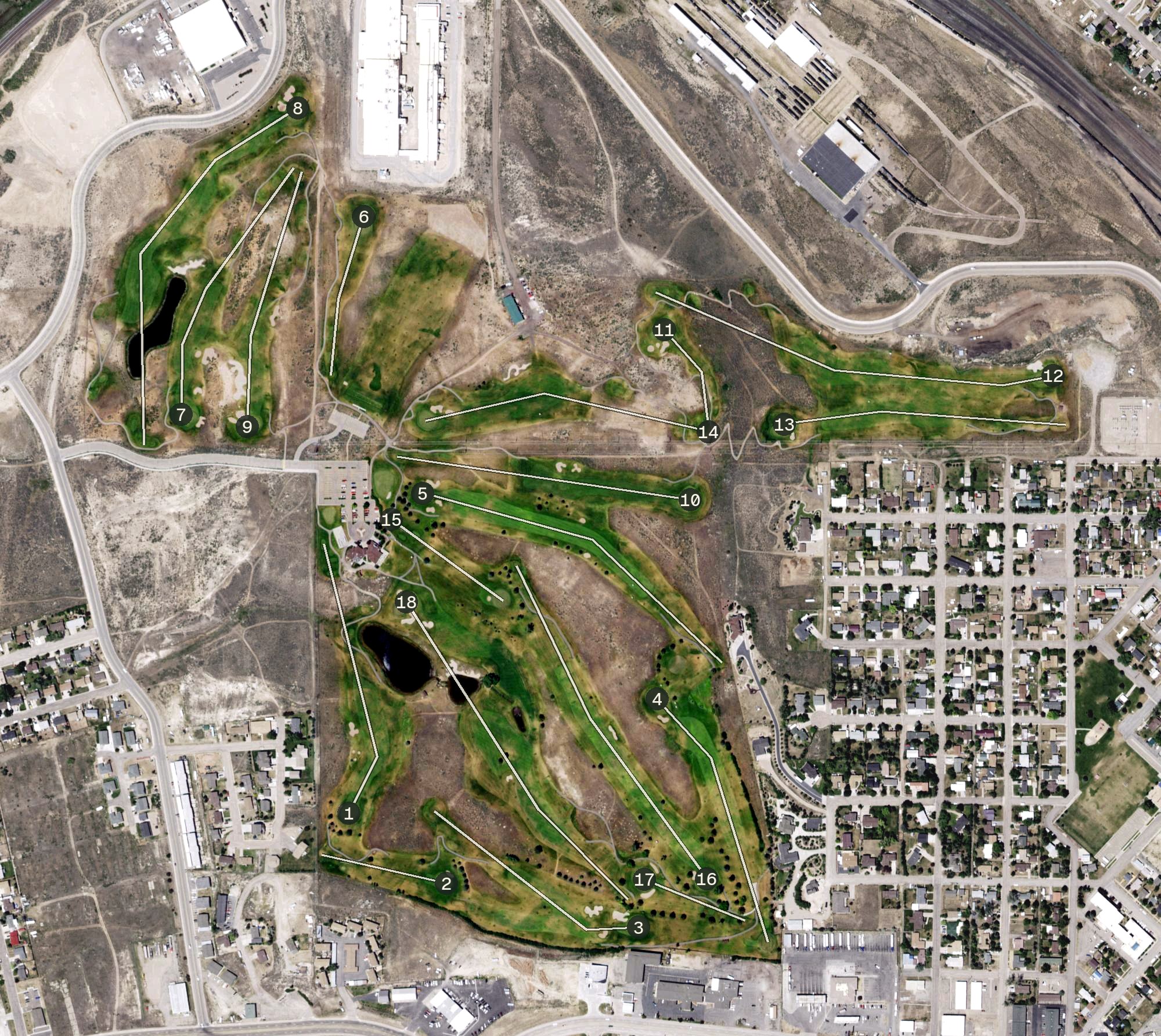 Aerial view of Purple Sage Golf Course, WY