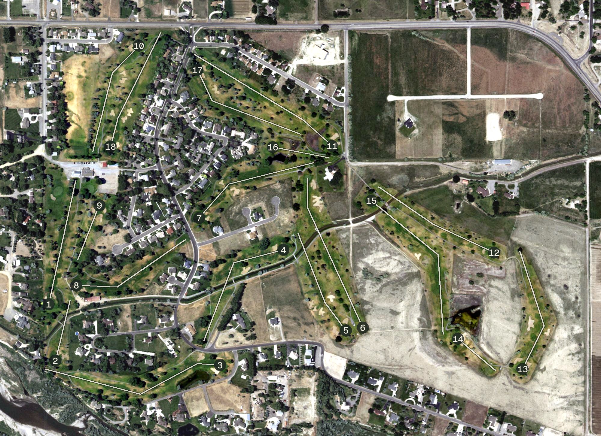 Aerial view of Riverton Country Club, WY