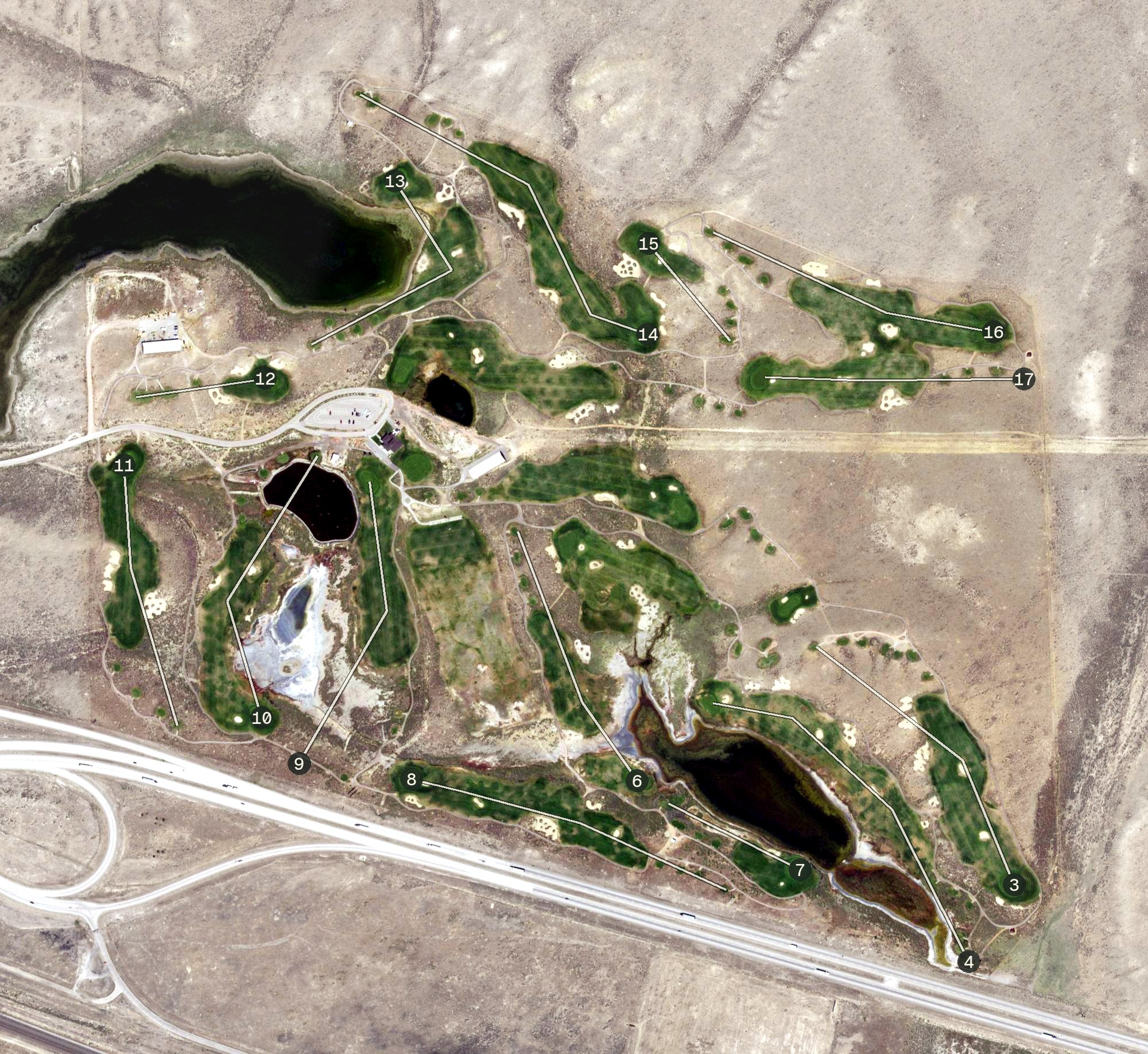 Aerial view of Rochelle Ranch Golf Course, WY