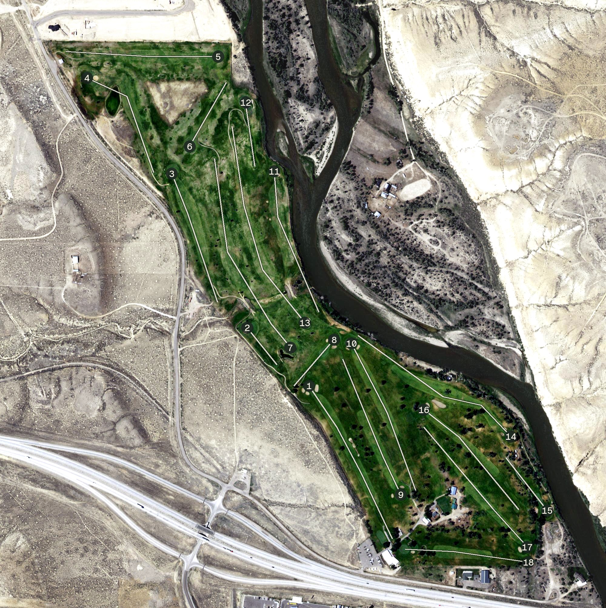 Aerial view of Rolling Green Country Club, WY