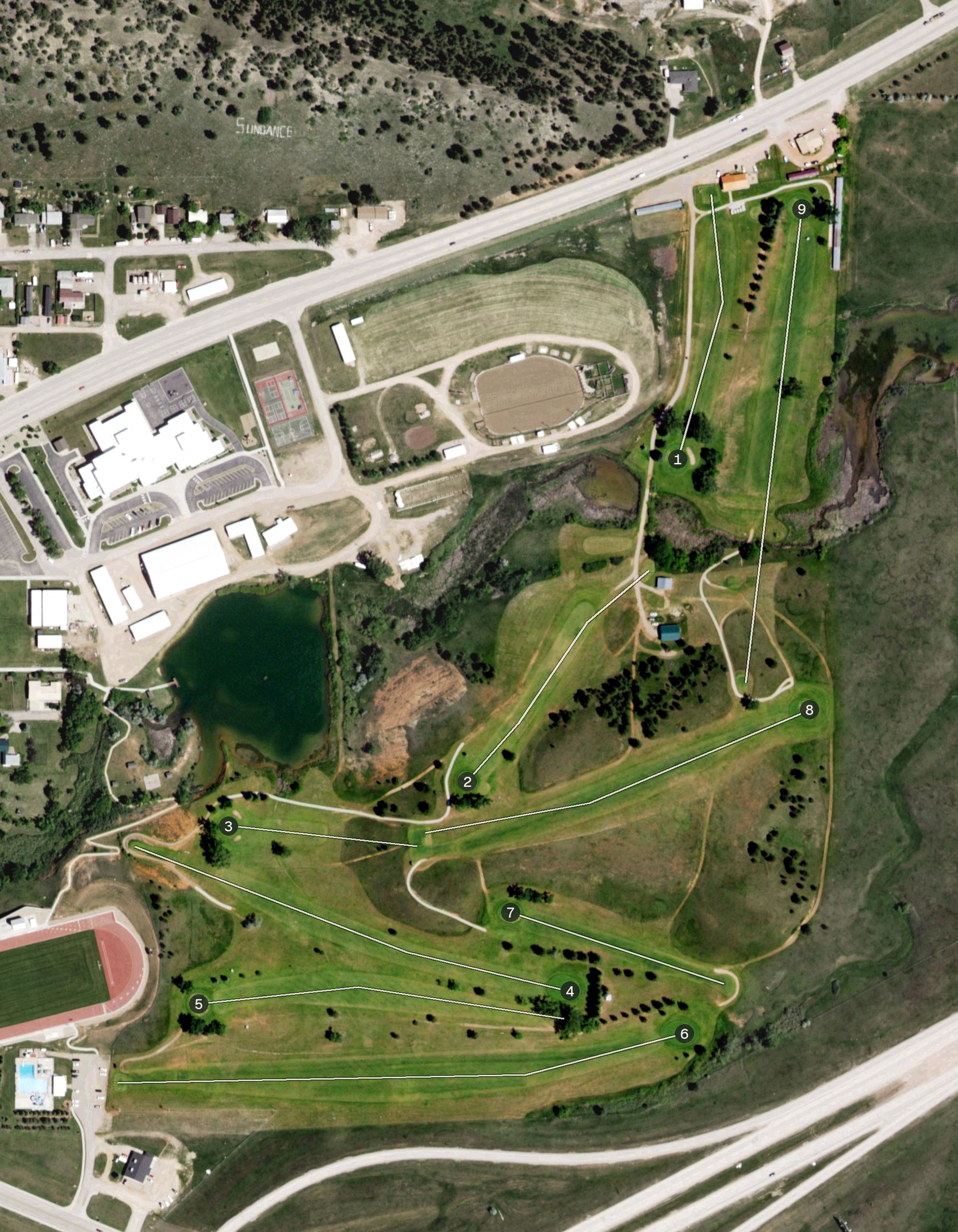 Aerial view of Sundance Country Club, WY