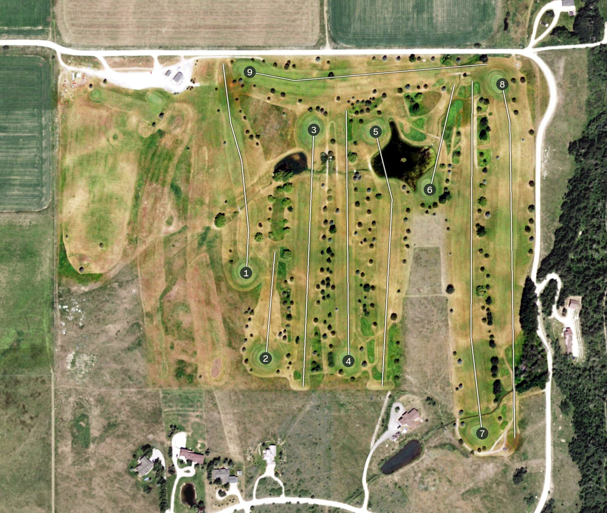 Aerial view of Targhee Village Golf Course, WY