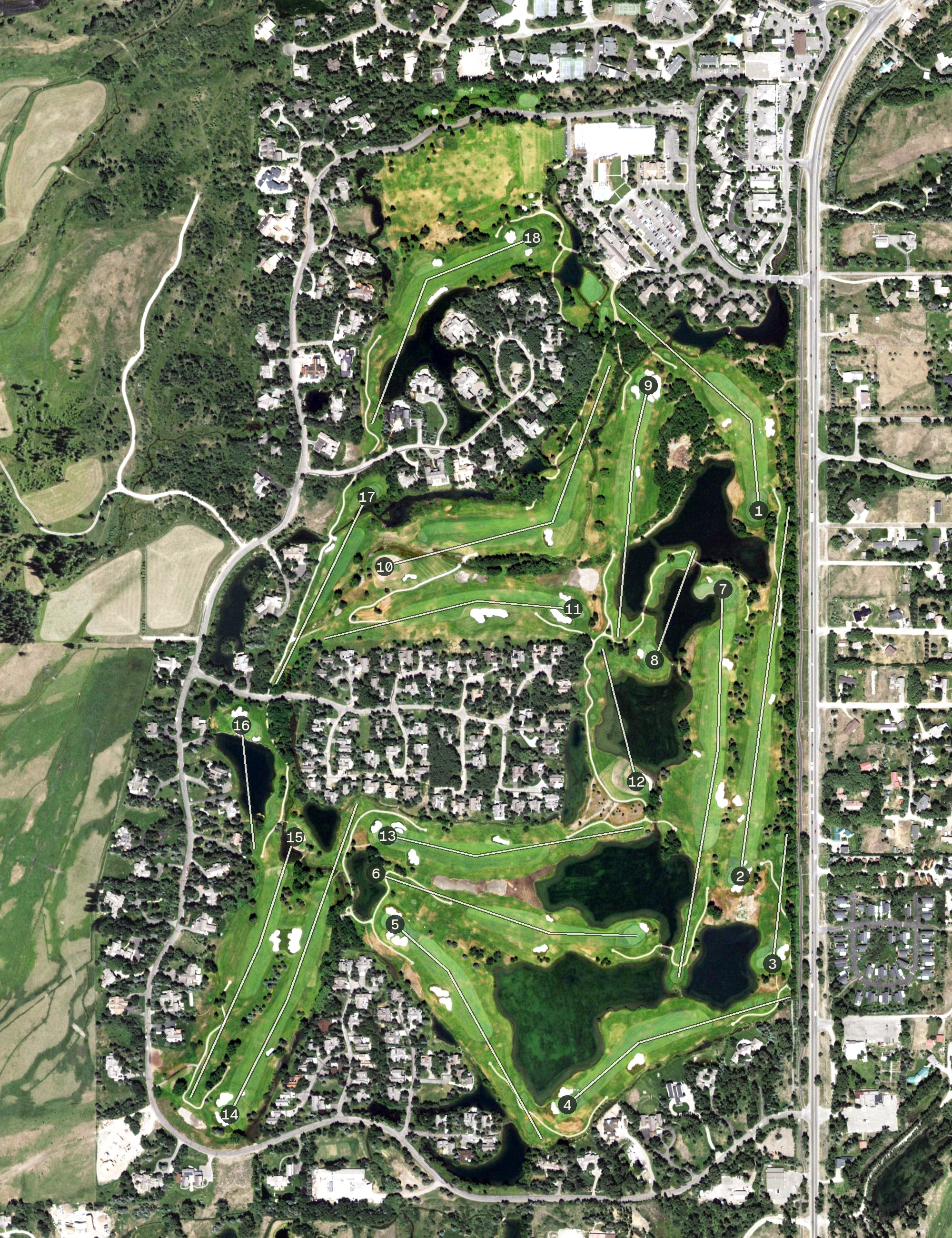 Aerial view of Teton Pines, WY